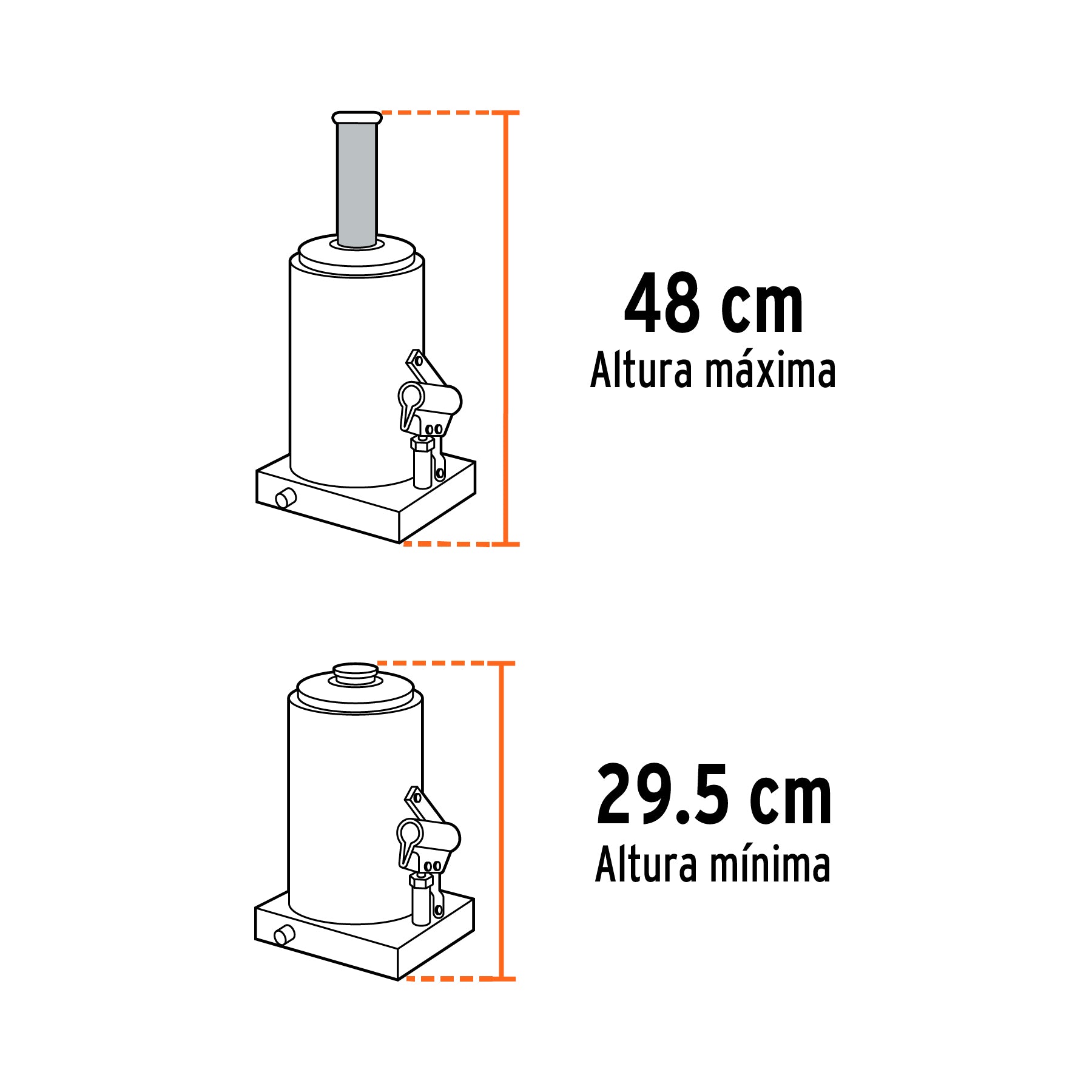 Gato hidráulico de botella de 50 Ton, TRUPER
