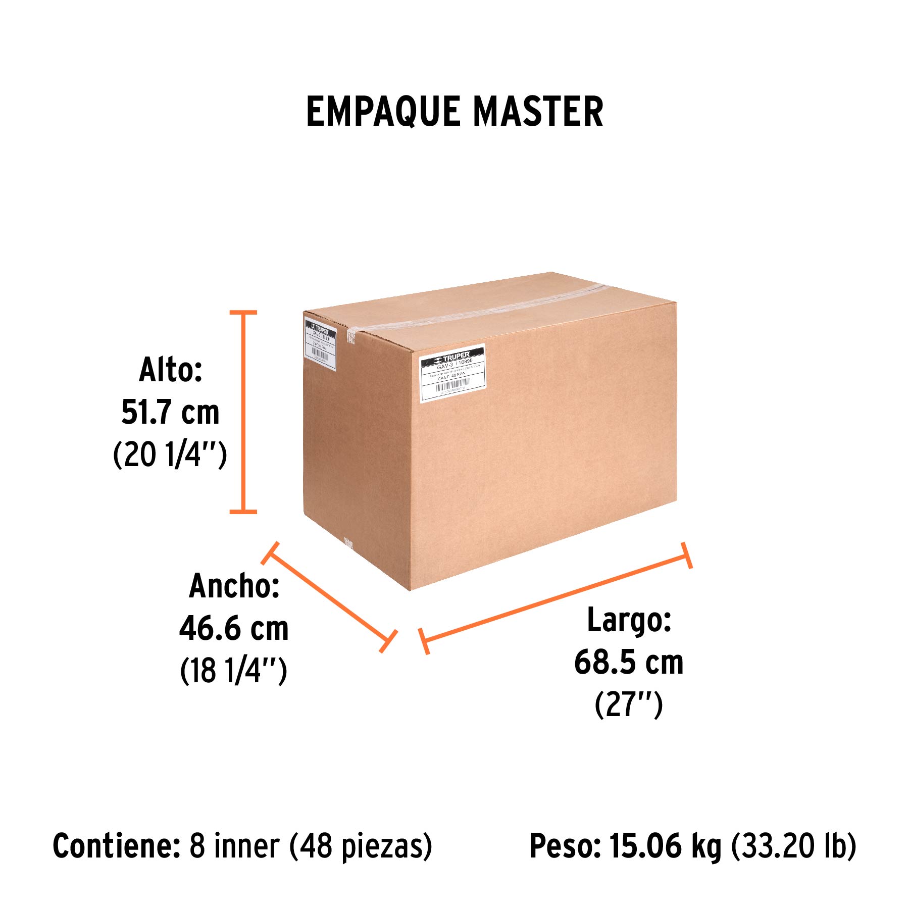 Gaveta apilable 3 de plástico, 25 x 17 x 11 cm, TRUPER - Empaque