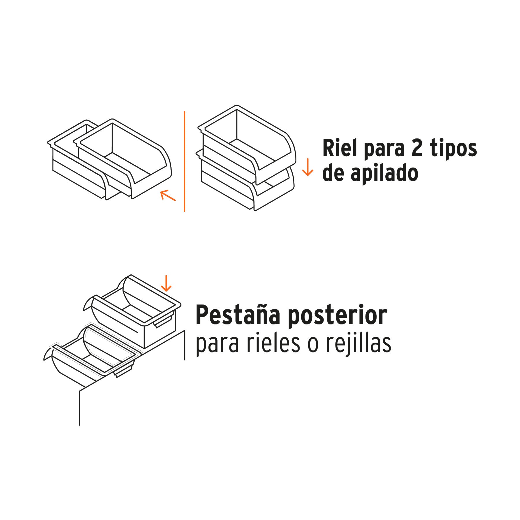 Gaveta apilable 4.5 de plástico, 38.5 x 24 x 17 cm, TRUPER