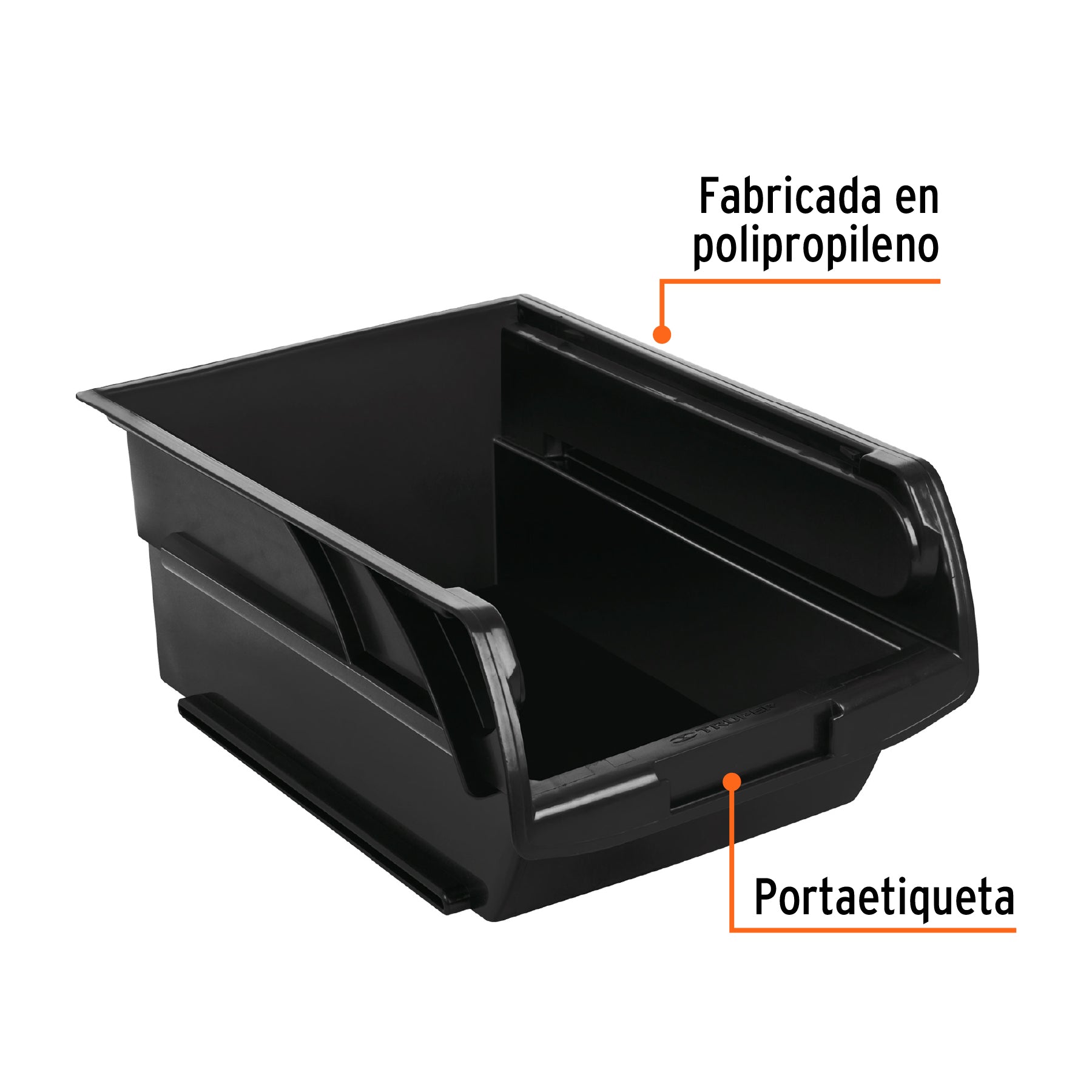 Gaveta apilable 4.5 de plástico, 38.5 x 24 x 17 cm, TRUPER