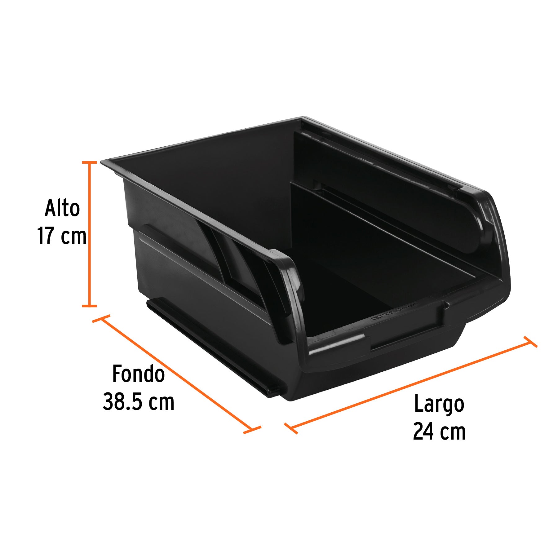 Gaveta apilable 4.5 de plástico, 38.5 x 24 x 17 cm, TRUPER