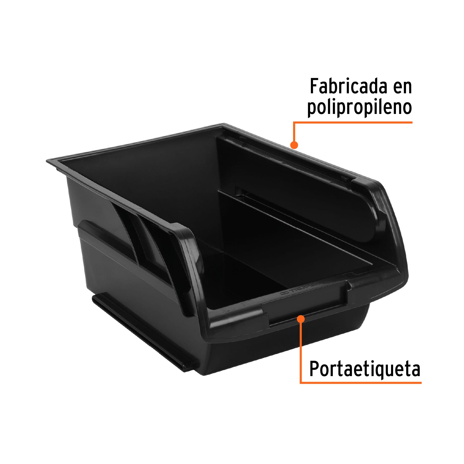 Gaveta apilable 4 de plástico, 34 x 21 x 15 cm, TRUPER