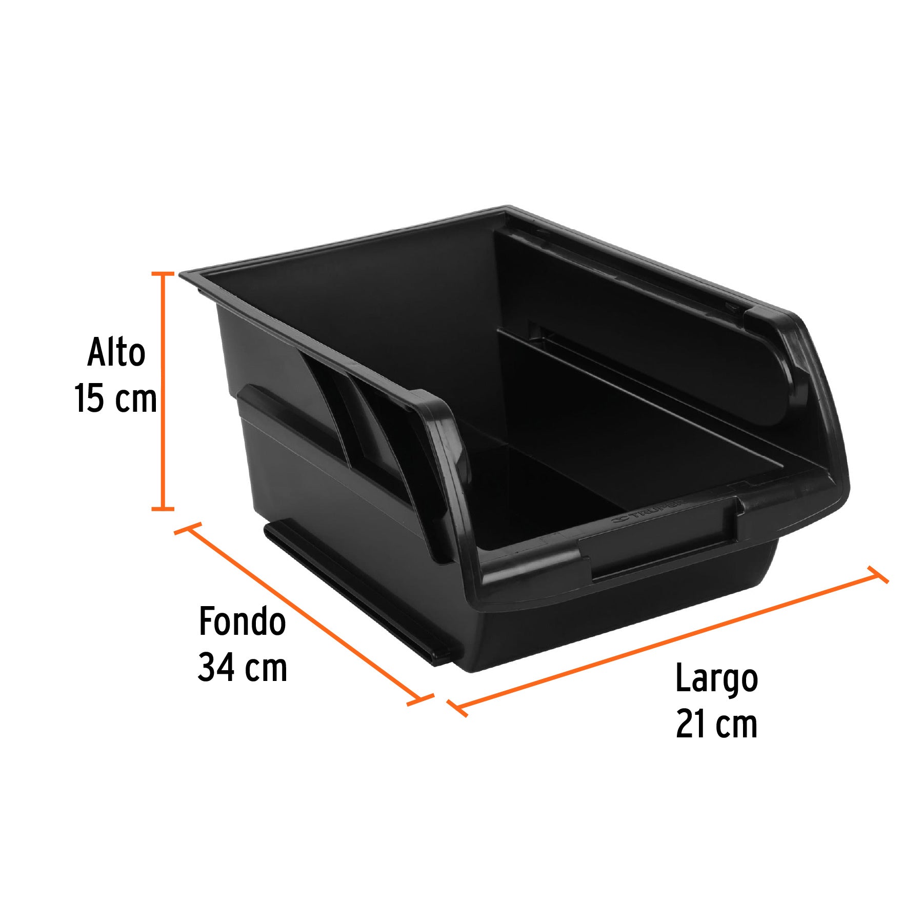 Gaveta apilable 4 de plástico, 34 x 21 x 15 cm, TRUPER