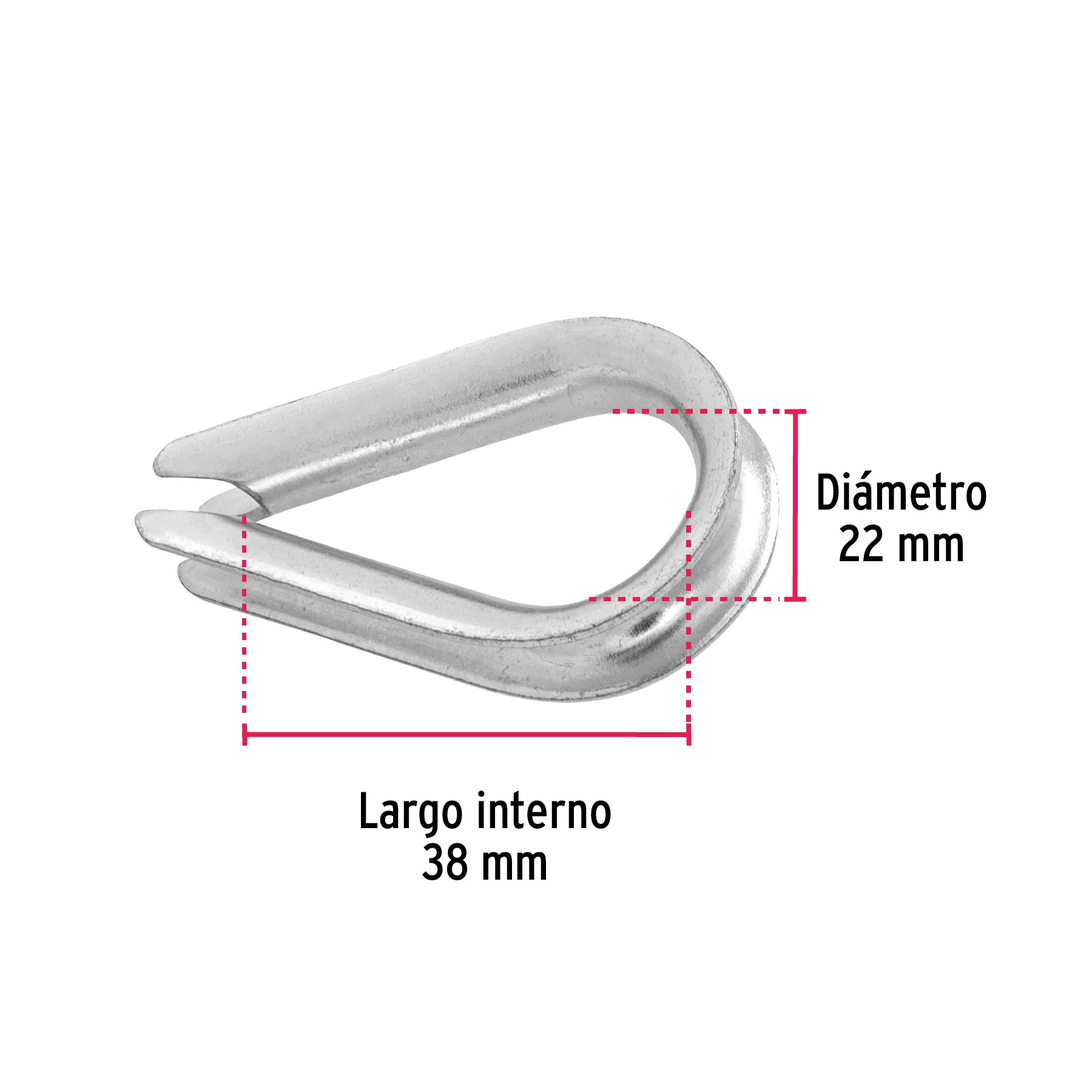 Bolsa con 10 guardacabos para cable de acero de 1/4", FIERO