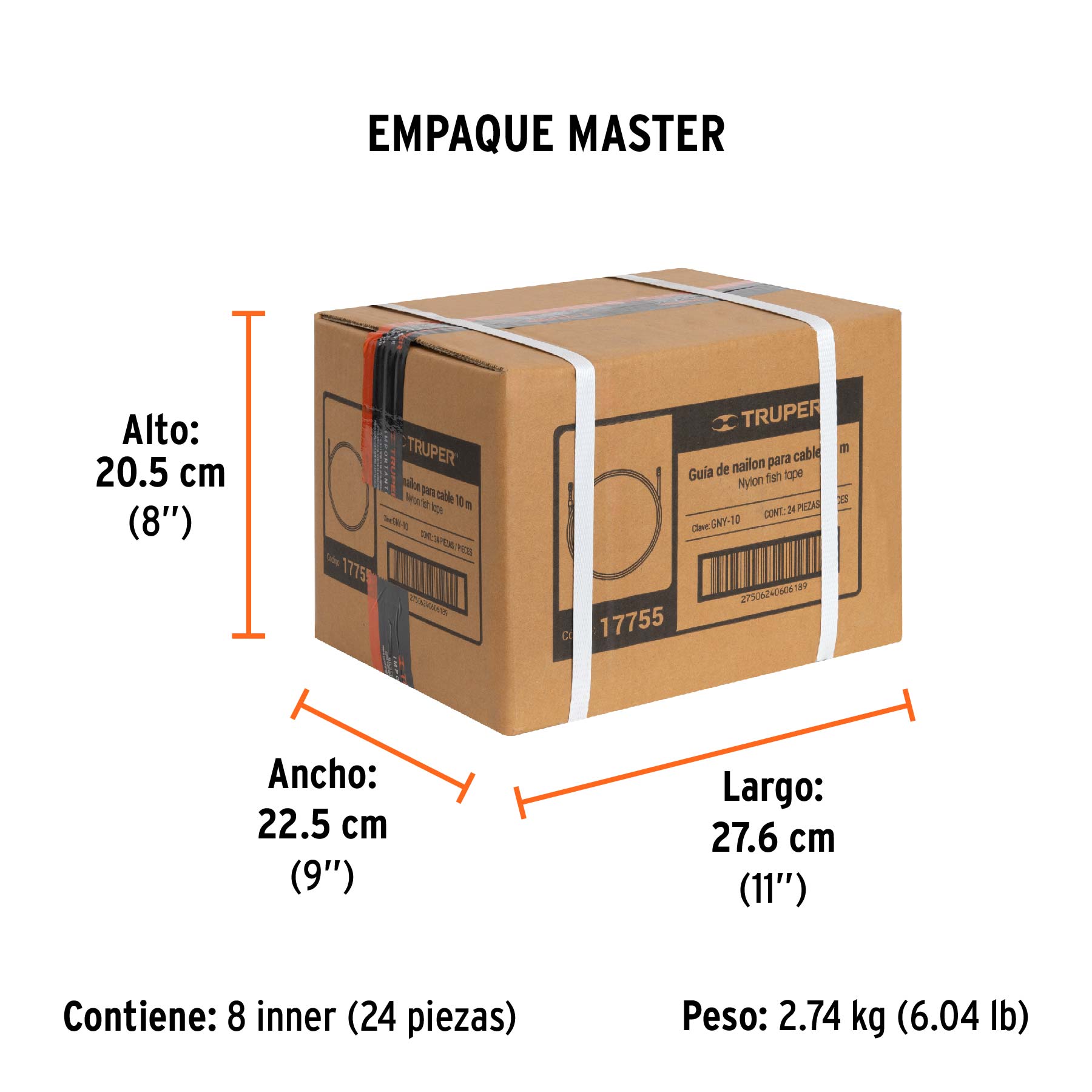 Guía de nylon de 10 m para cable, TRUPER - Empaque