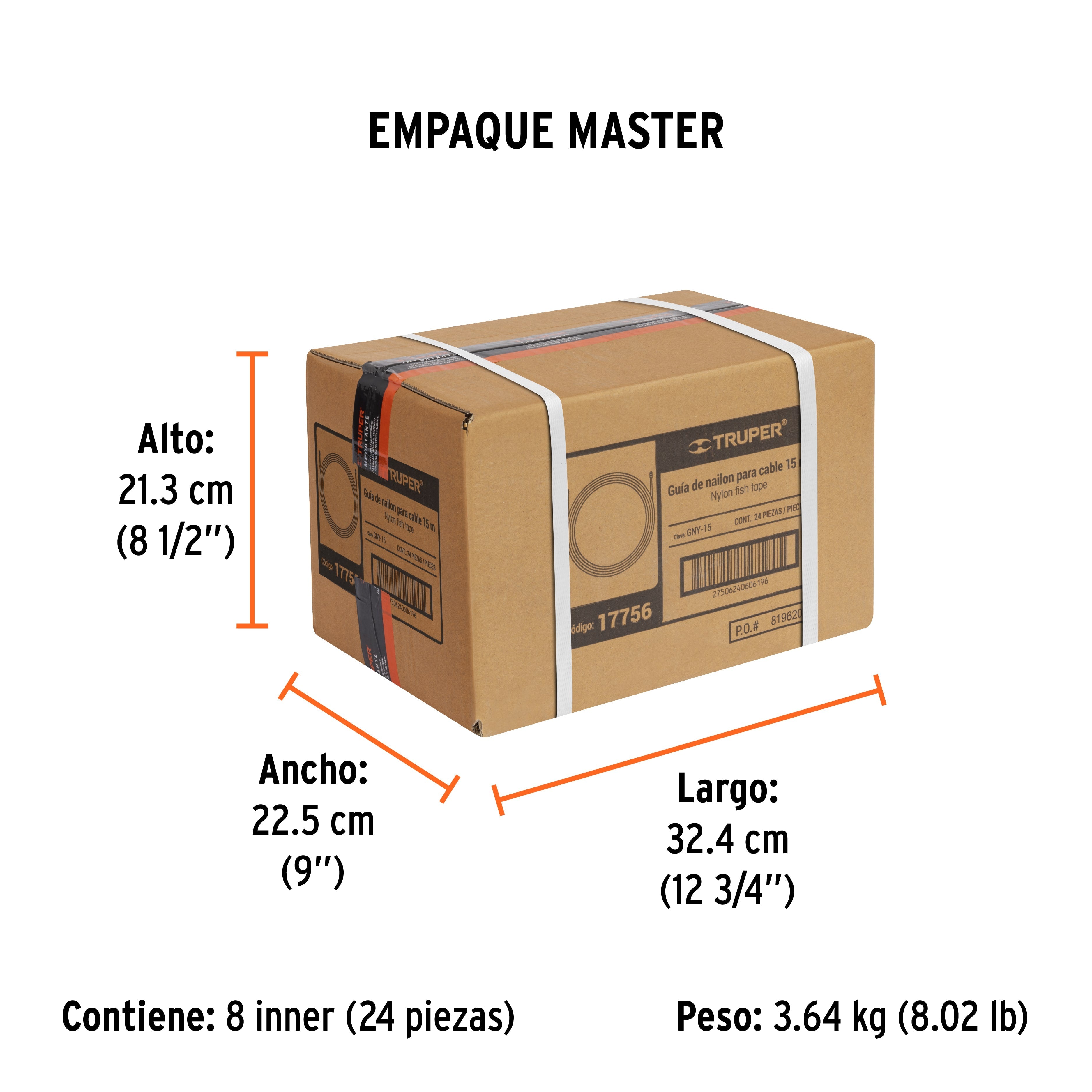 Guía de nylon de 15 m para cable, TRUPER - Empaque