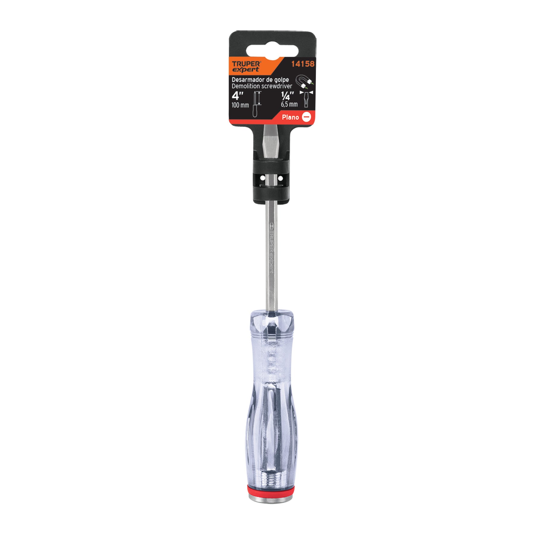 Desarmador plano de golpe 1/4" x 4", TRUPER EXPERT