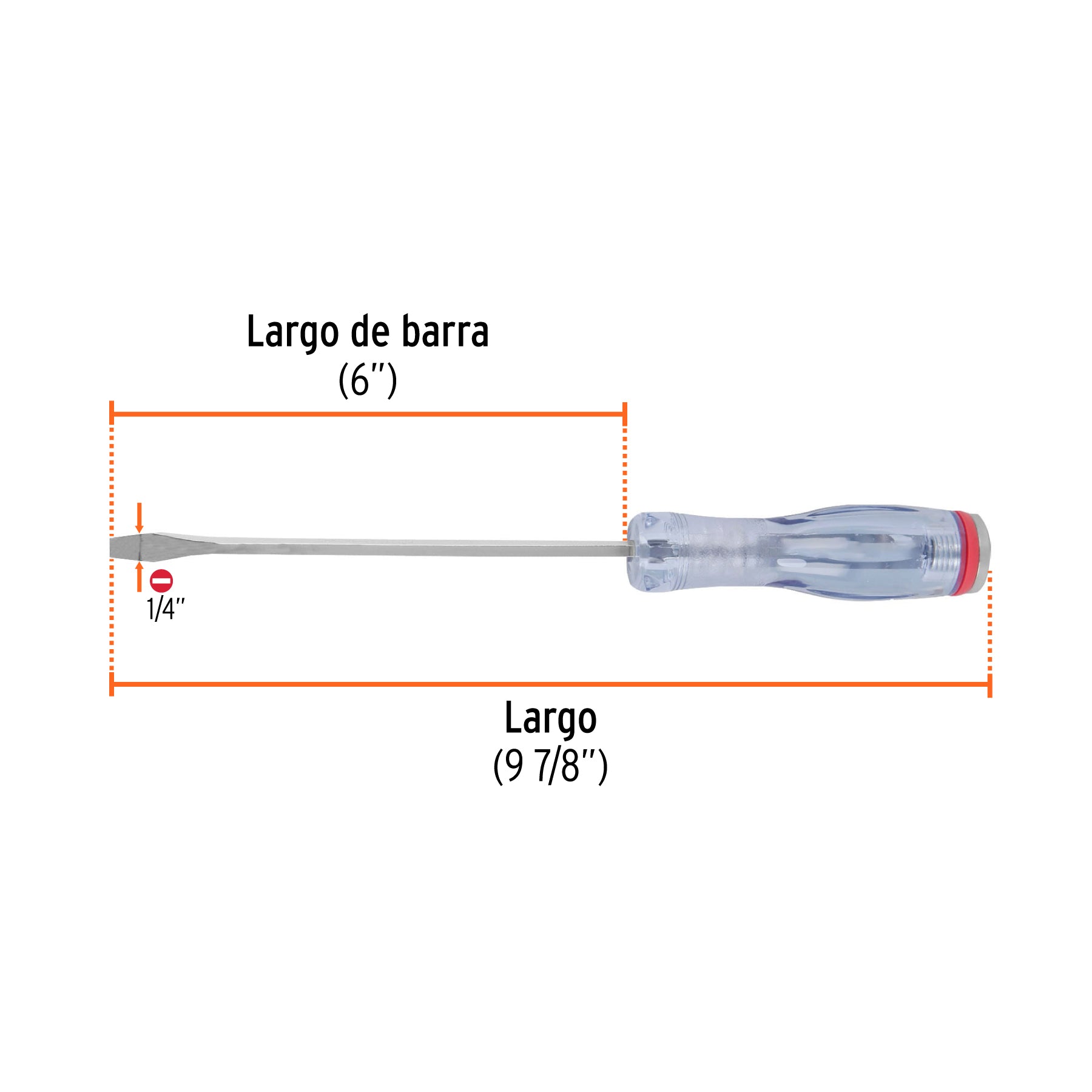 Desarmador plano de golpe 1/4" x 6", TRUPER EXPERT