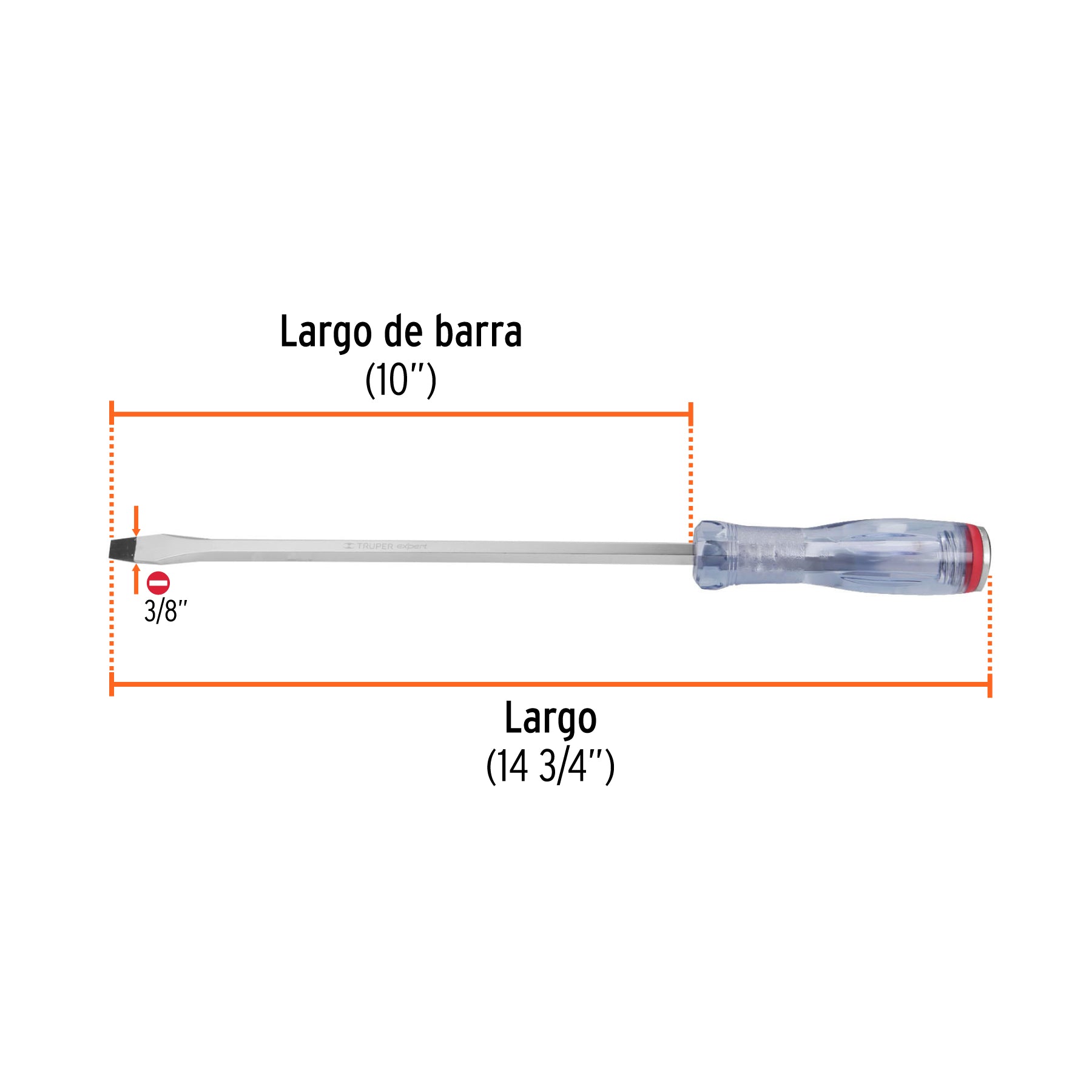 Desarmador plano de golpe 3/8" x 10", TRUPER EXPERT
