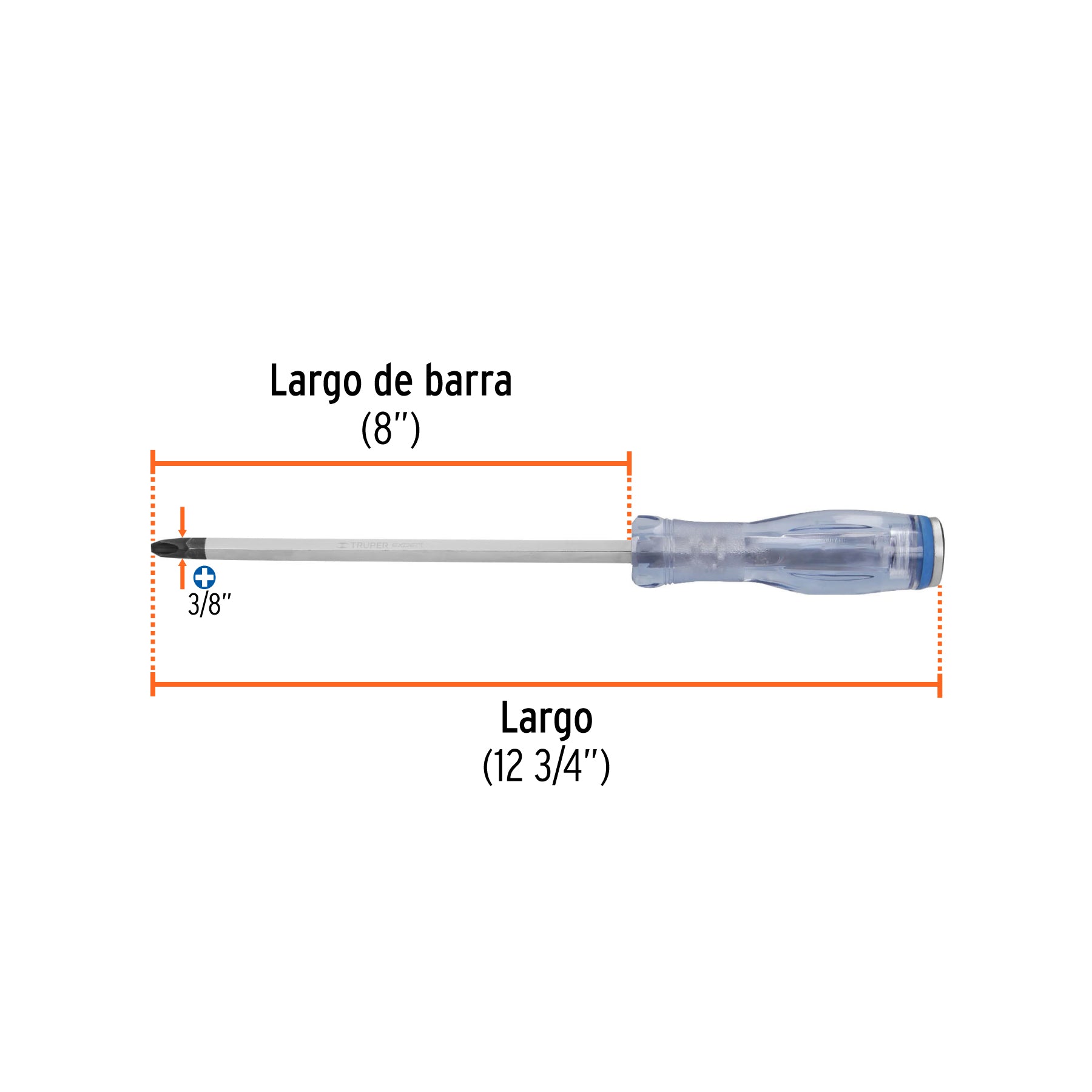 Desarmador de cruz de golpe 3/8" x 10", TRUPER EXPERT