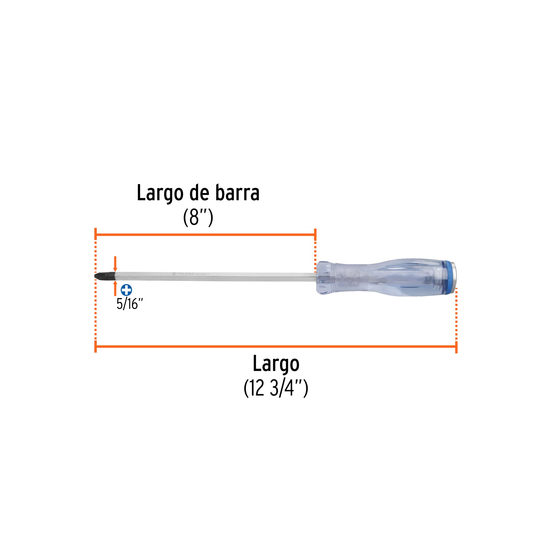 Desarmador de cruz de golpe 5/16" x 8", TRUPER EXPERT
