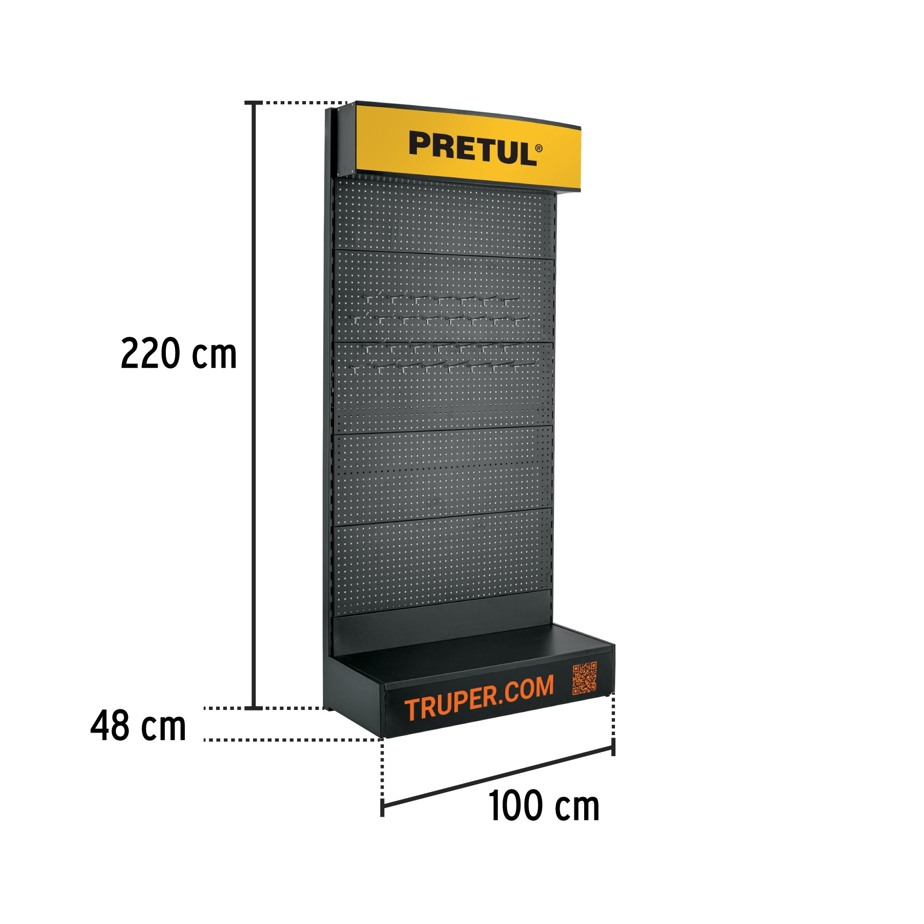 Góndola de pared 100 x 220 cm, PRETUL