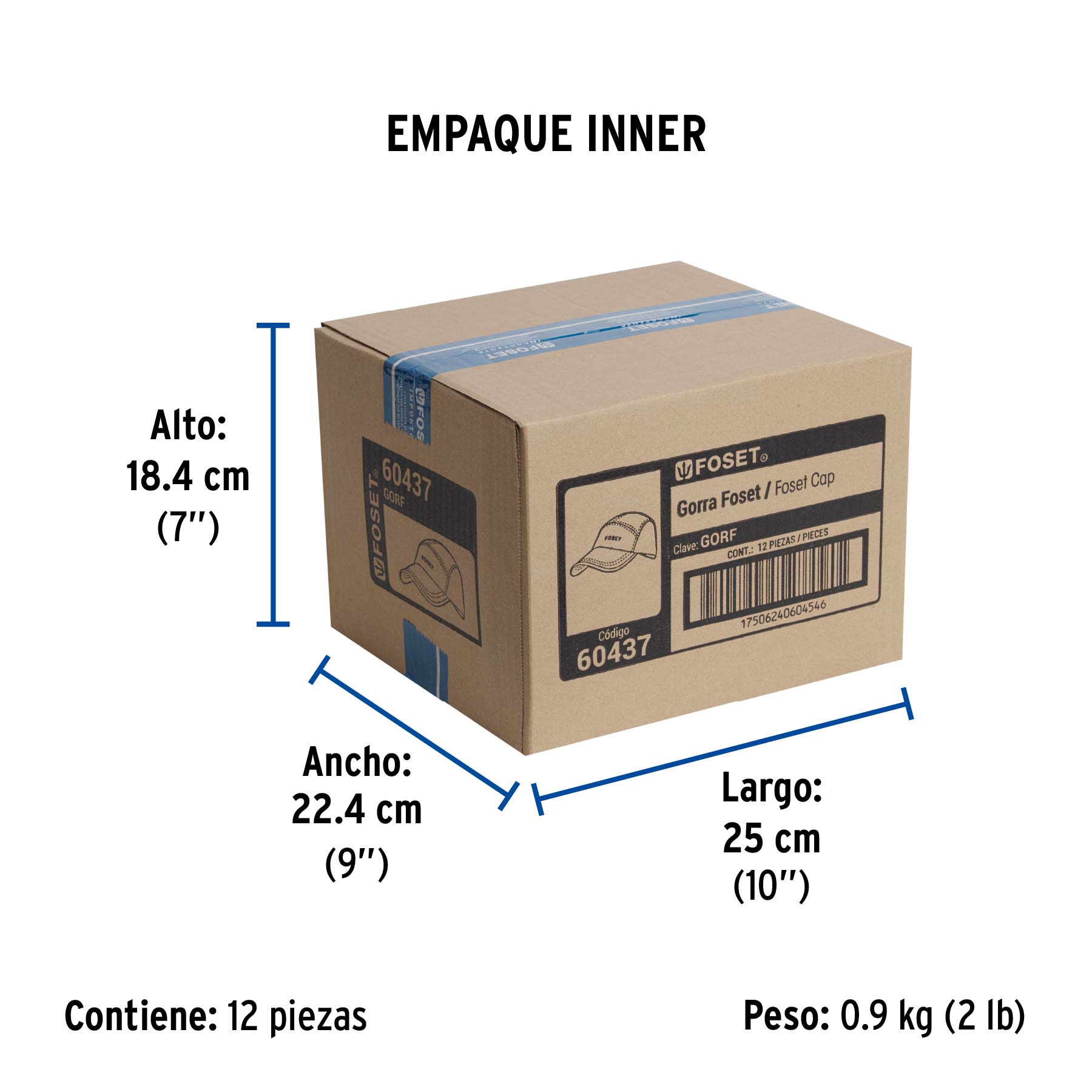 Gorra unitalla, FOSET - Empaque