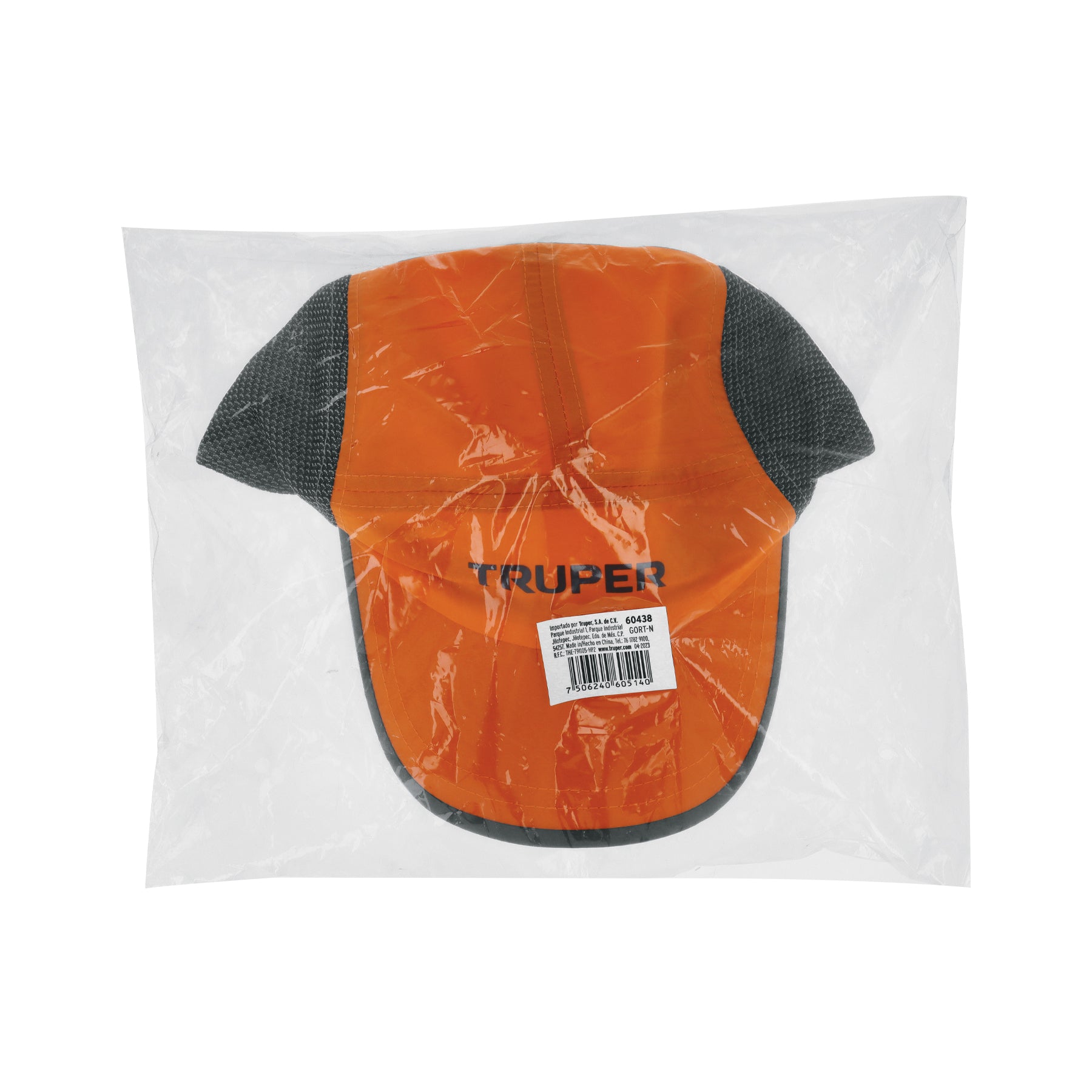 Gorra color naranja, 100% poliéster, TRUPER