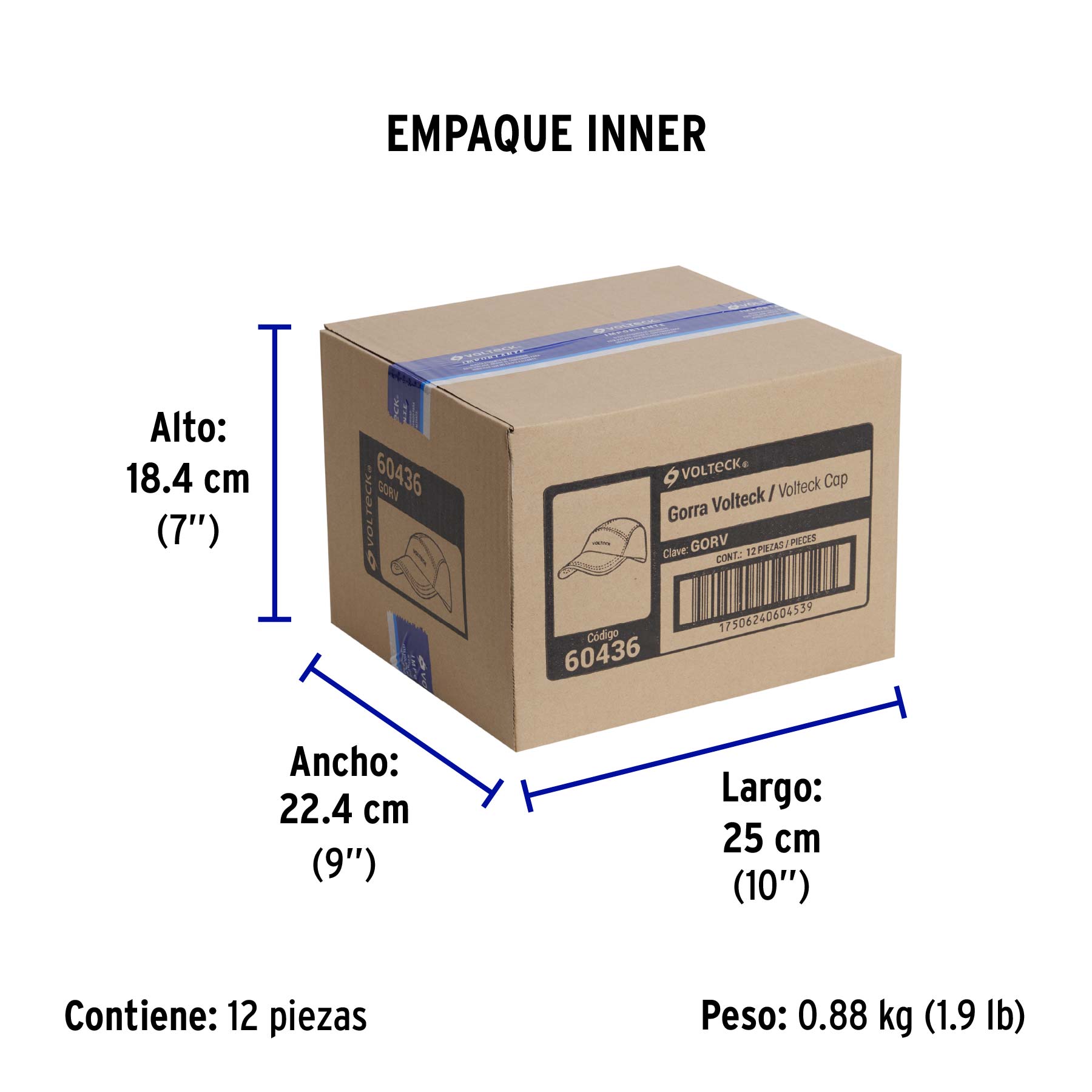 Gorra unitalla, VOLTECK - Empaque