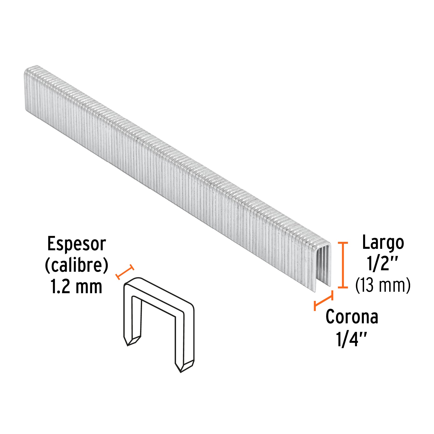 Caja con 5000 grapas corona 1/4" calibre 18, 13mm p/ENNE-120