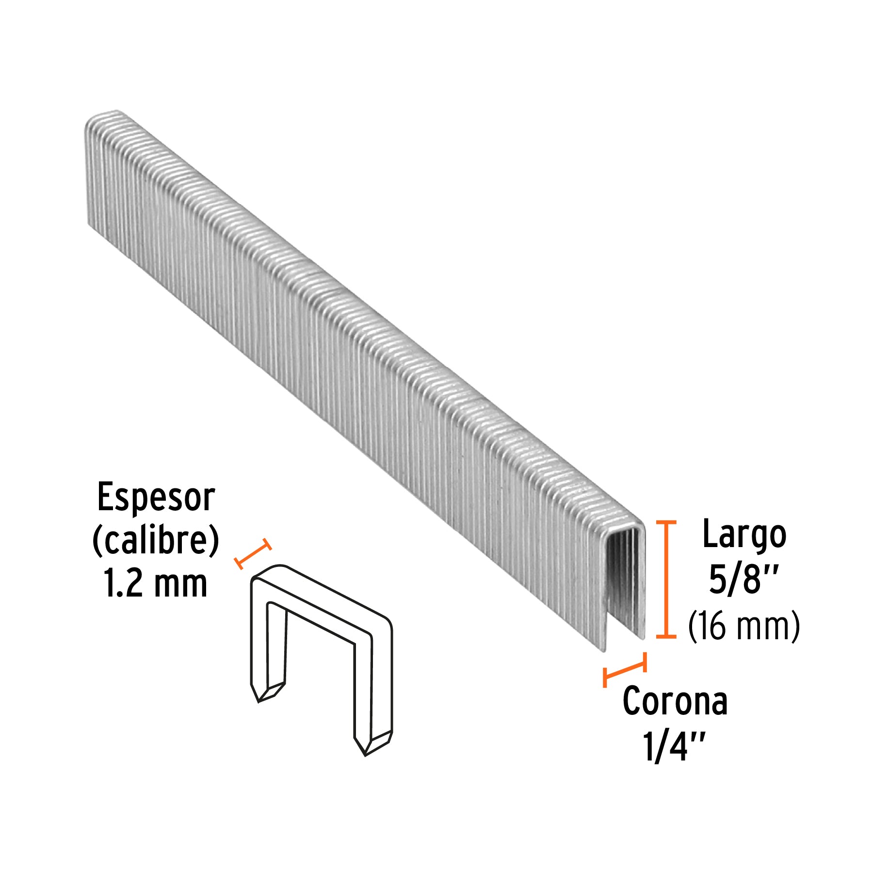 Caja con 5000 grapas corona 1/4" calibre 18, 16mm p/ENNE-120