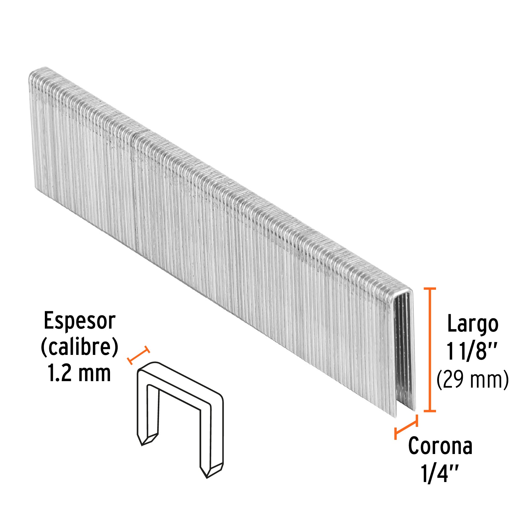 Caja con 5000 grapas corona 1/4" calibre 18, 28mm p/ENNE-120