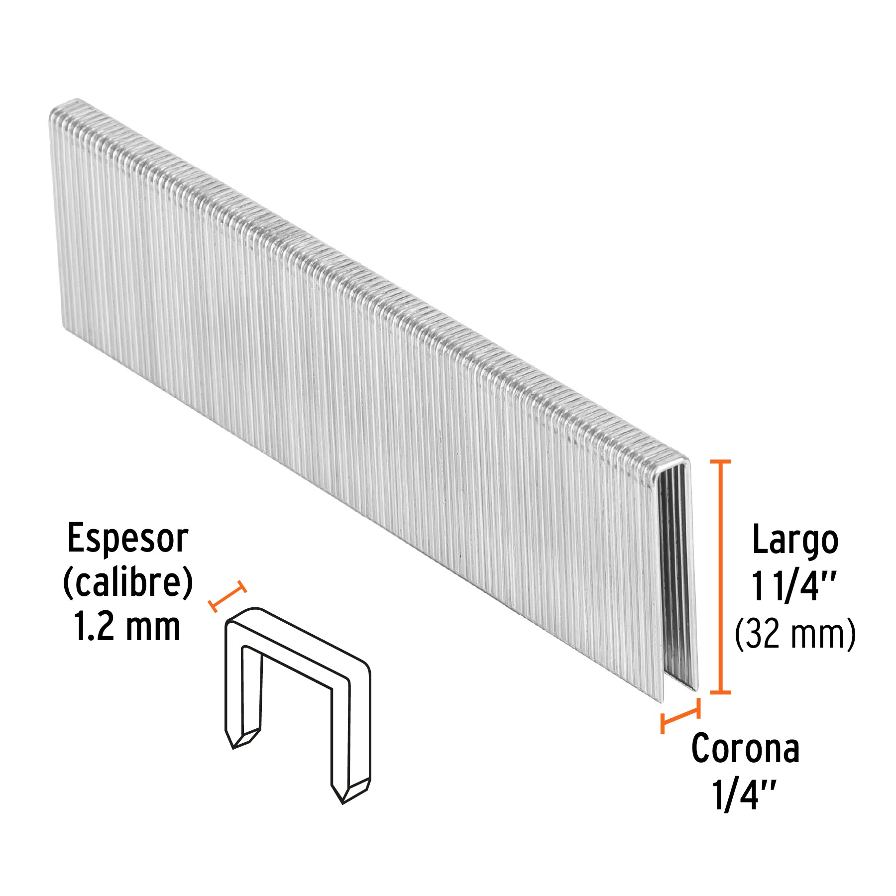 Caja con 5000 grapas corona 1/4" calibre 18, 32mm p/ENNE-120