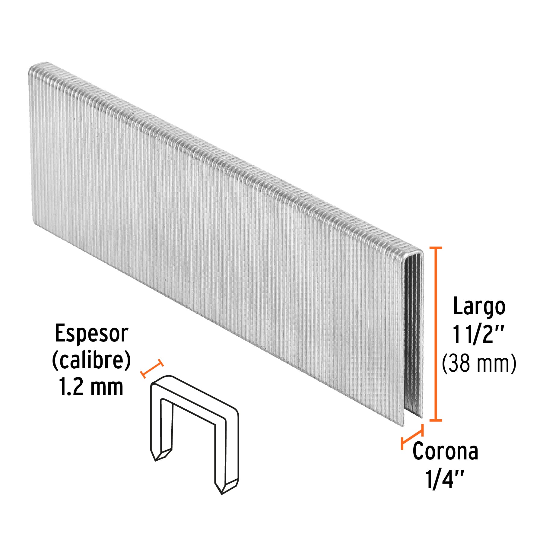 Caja con 5000 grapas corona 1/4" calibre 18, 38mm p/ENNE-120