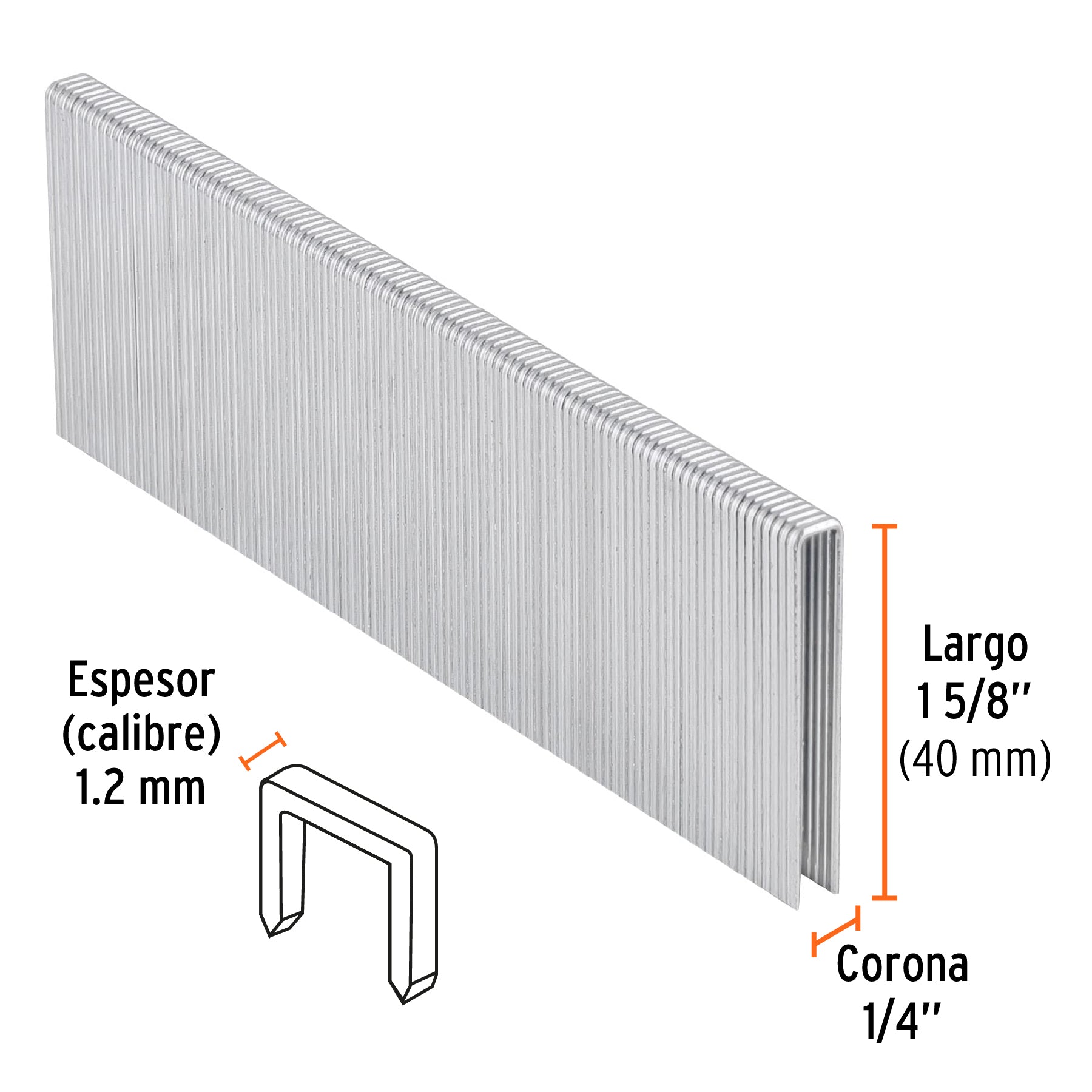 Caja con 5000 grapas corona 1/4" calibre 18, 40mm p/ENNE-120