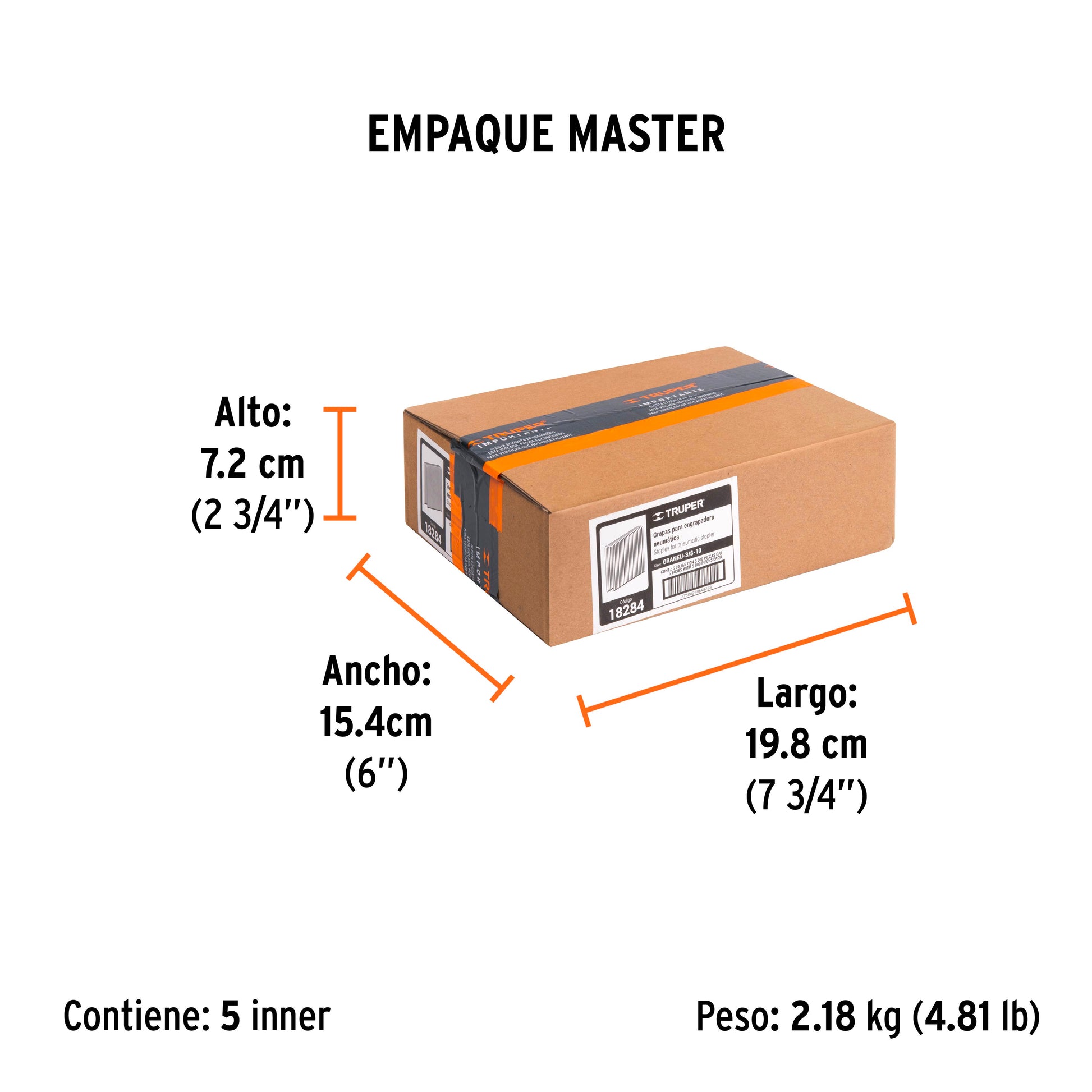 Caja con 5000 grapas corona 3/8" calibre 22, 10mm p/ENNE-70 - Empaque