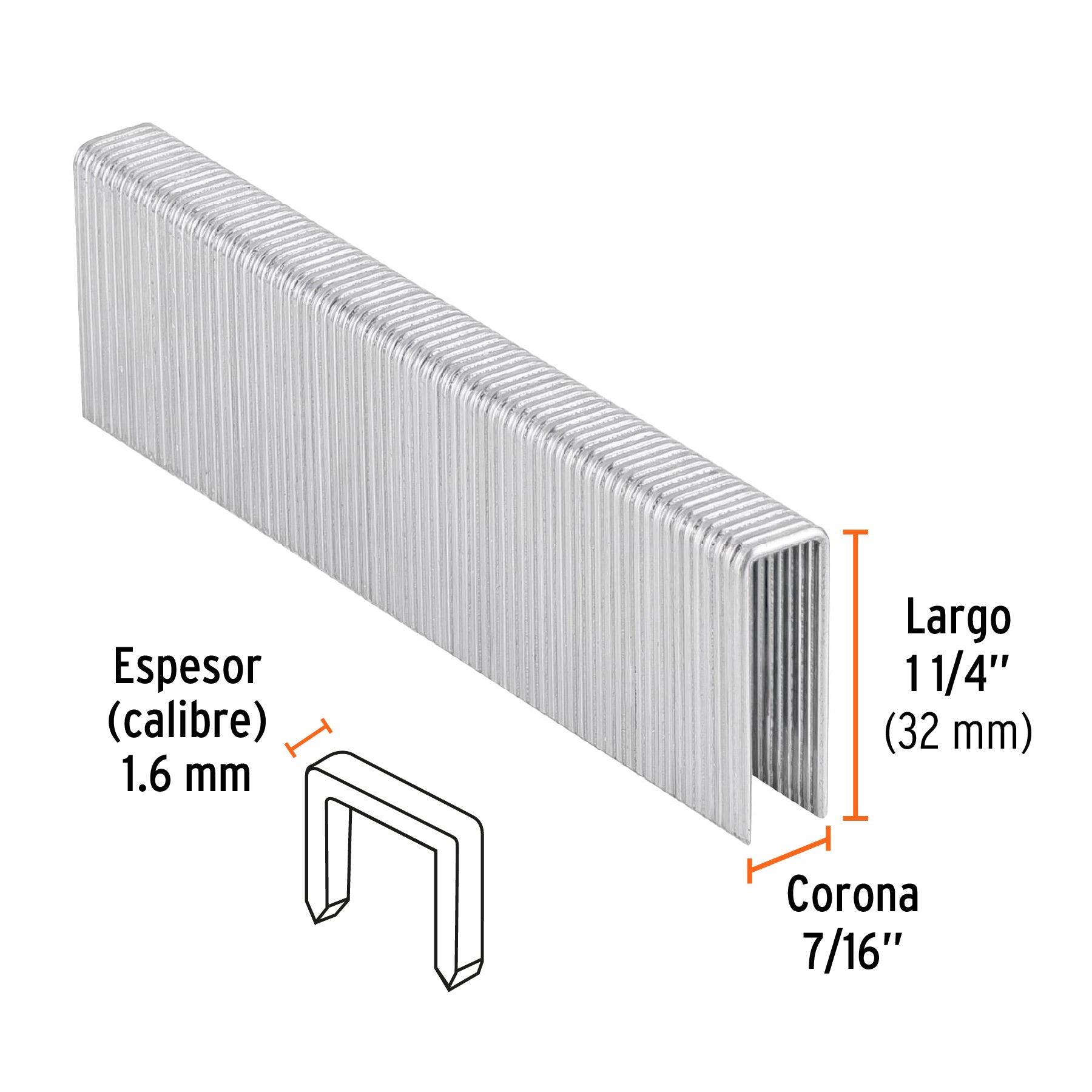 Caja con 1000 grapas corona 7/16" cal. 16, 32mm p/ENNE-160
