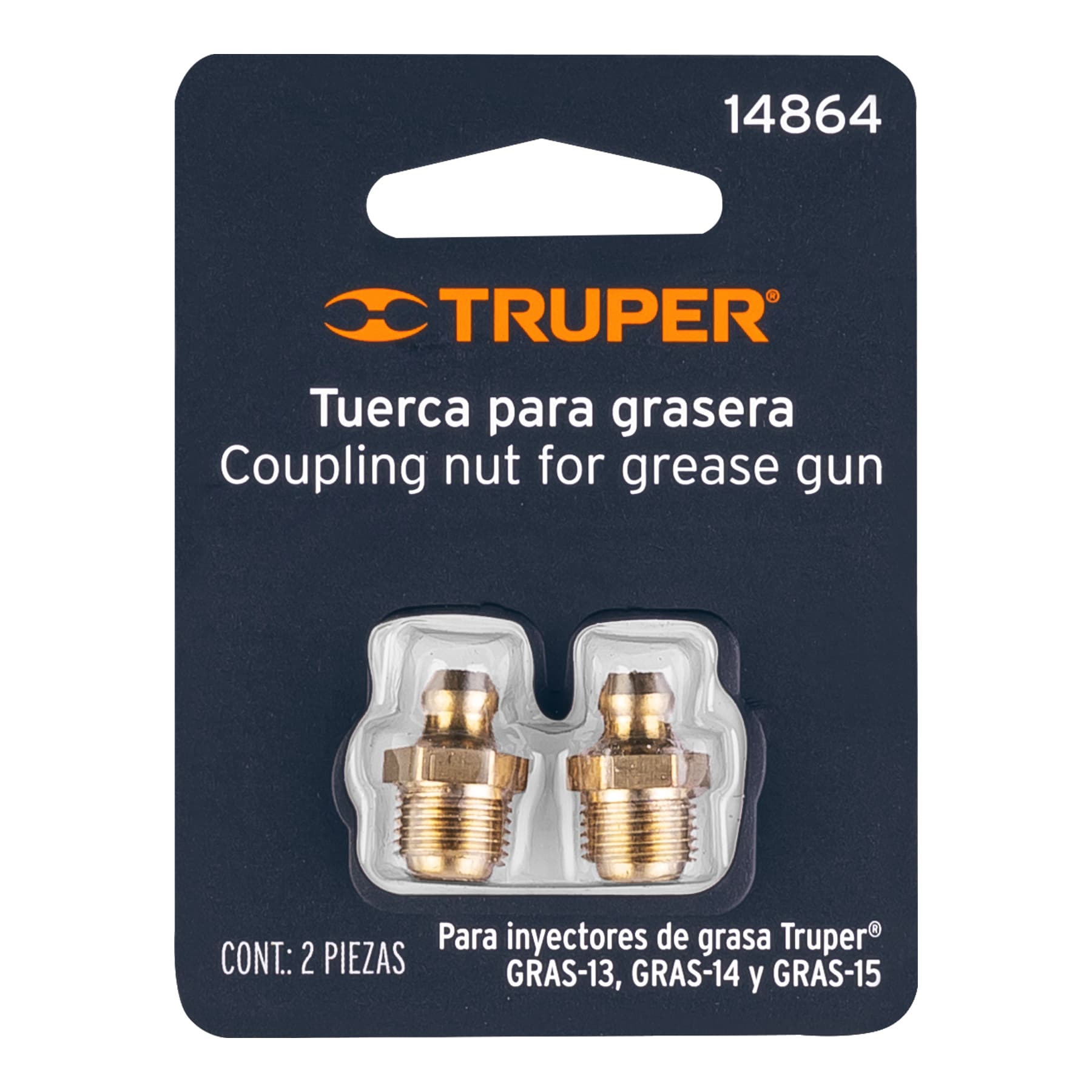 Tuercas para inyectores de grasa, 2 piezas, TRUPER