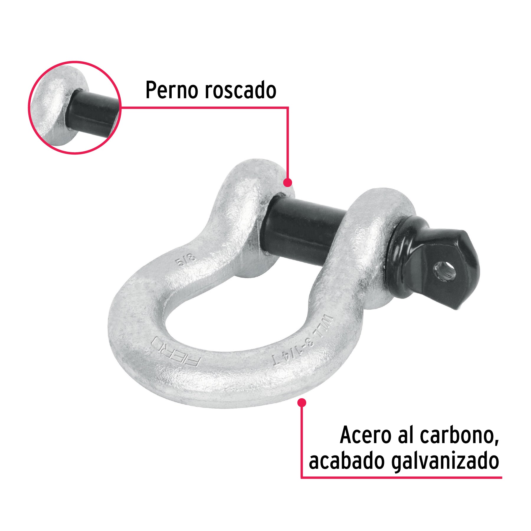 Grillete de acero forjado 1-1/4", FIERO