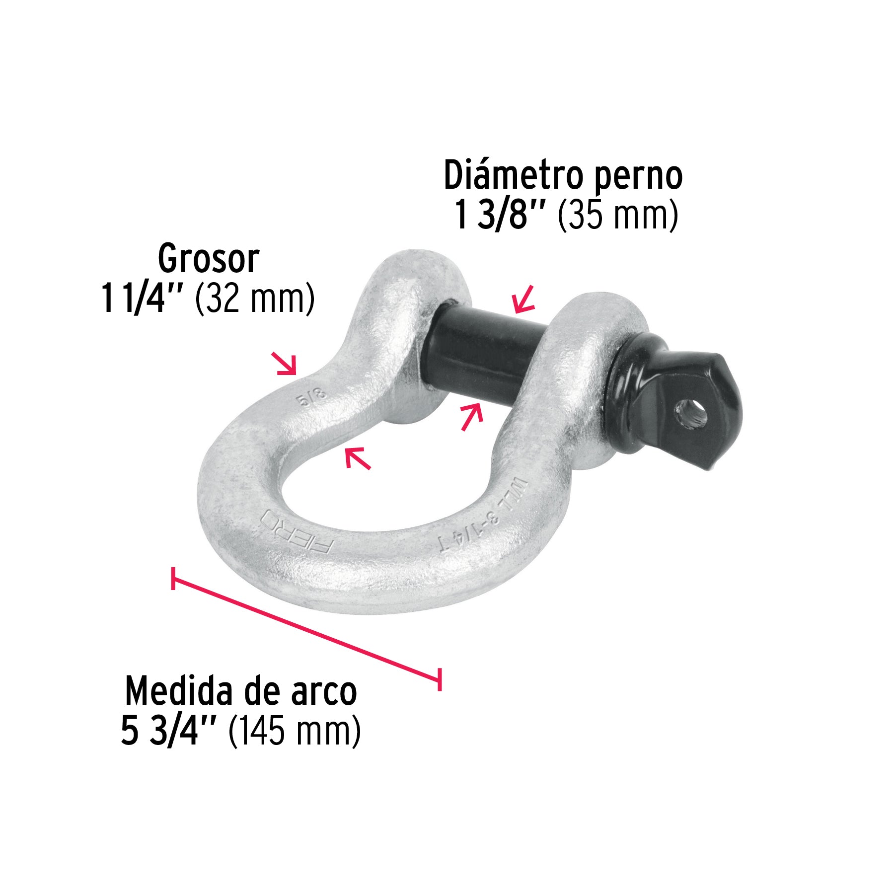 Grillete de acero forjado 1-1/4", FIERO