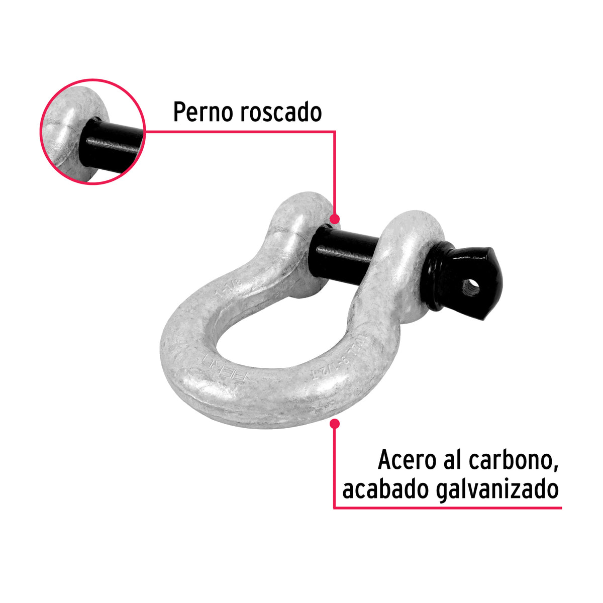 Grillete de acero forjado 1-1/8", FIERO