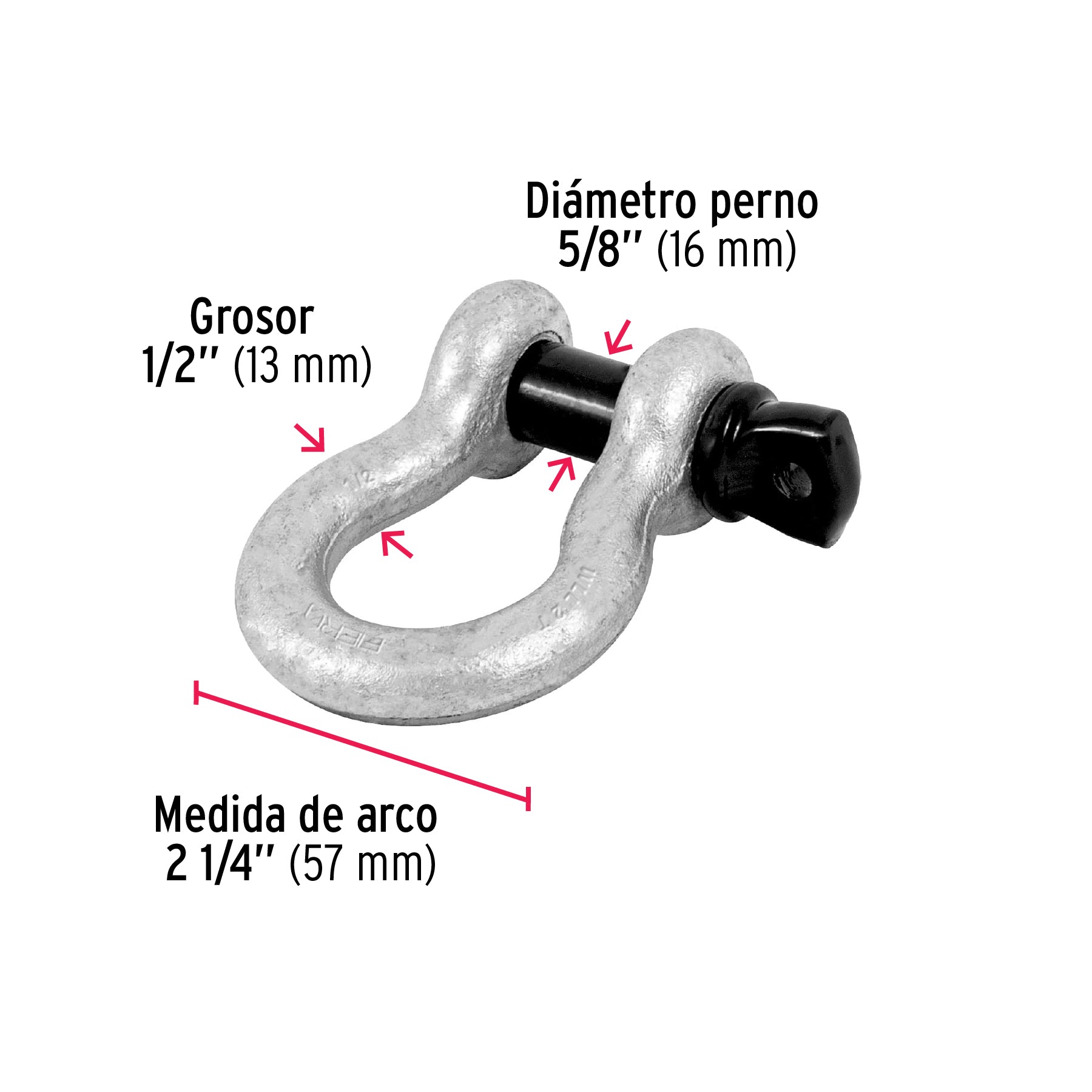 Grillete de acero forjado 1/2", FIERO