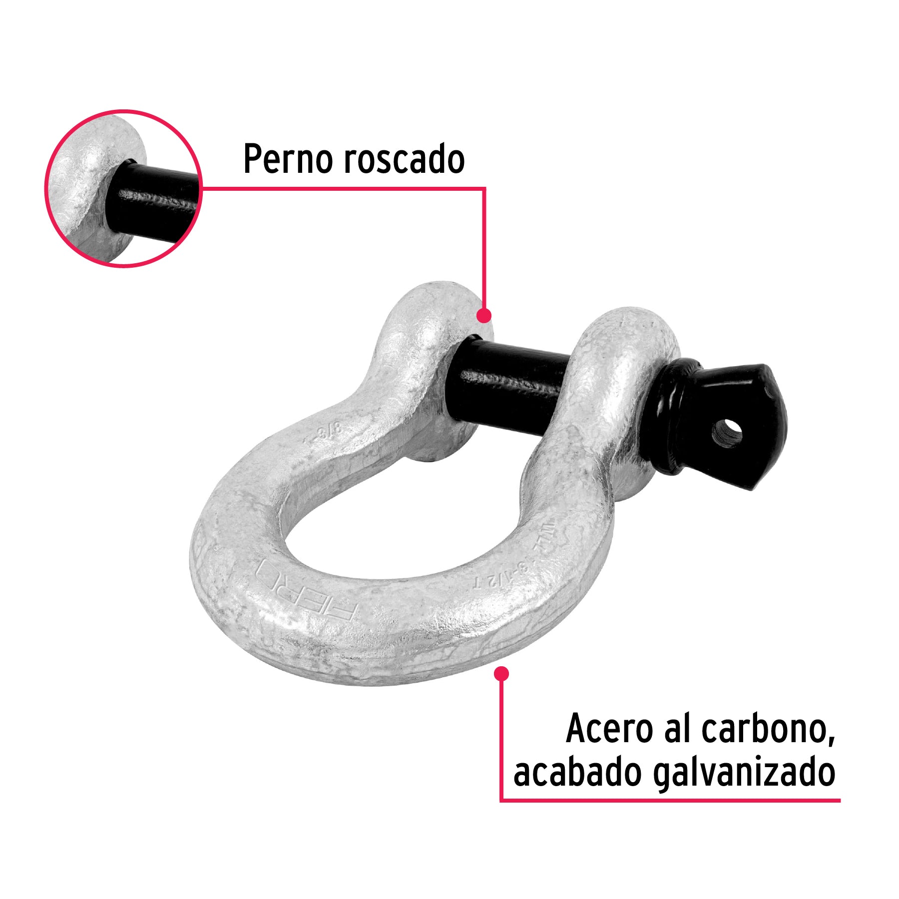 Grillete de acero forjado 1-3/8", FIERO