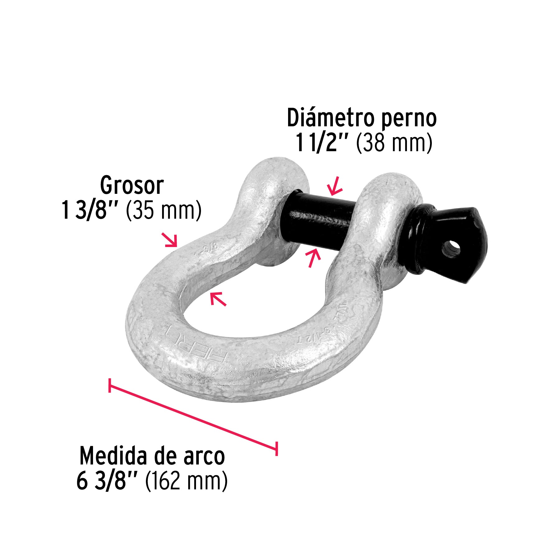 Grillete de acero forjado 1-3/8", FIERO