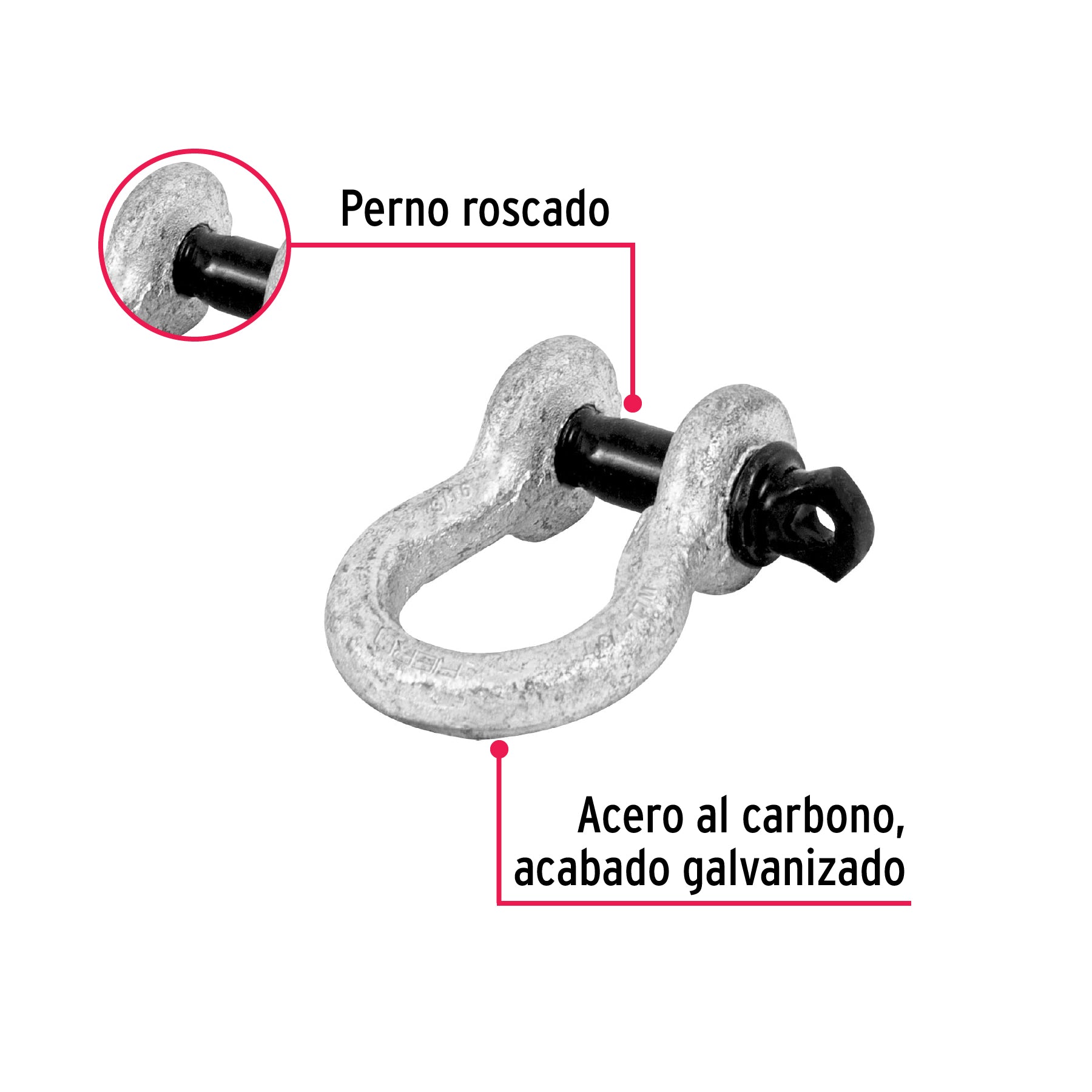 Grillete de acero forjado 3/16", FIERO