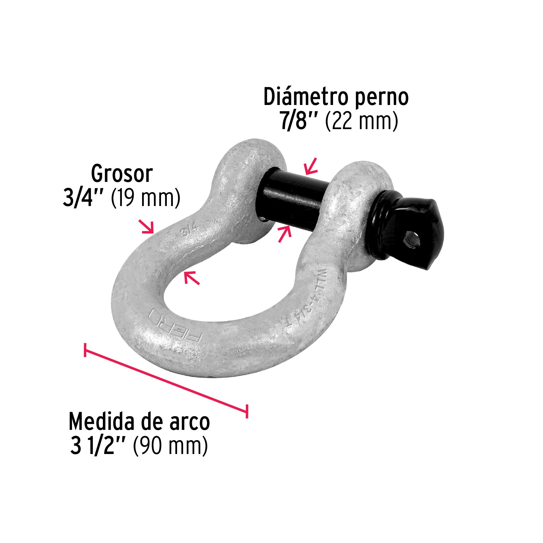Grillete de acero forjado 3/4", FIERO
