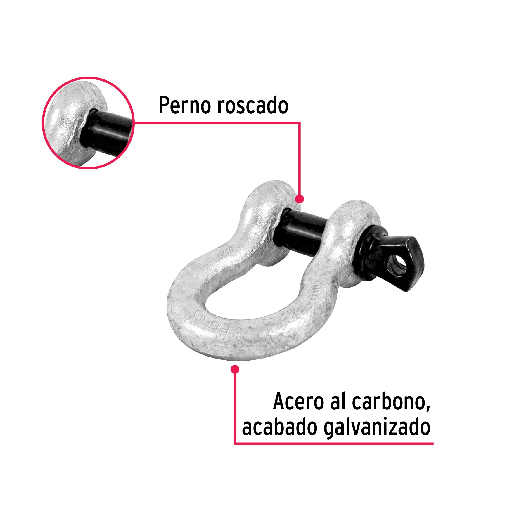 Grillete de acero forjado 5/16", FIERO