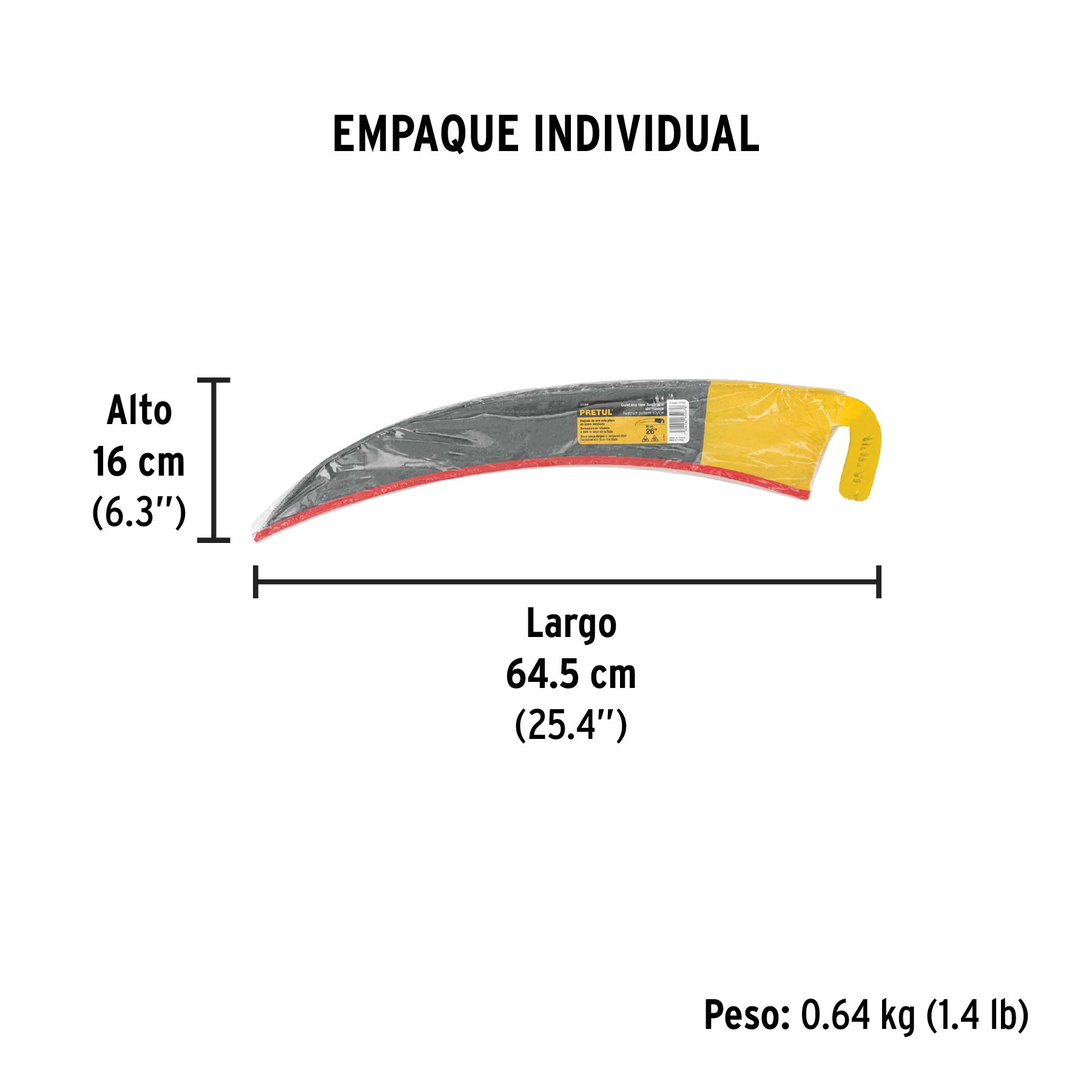 Guadaña tipo austriaca de 26" sin mango, PRETUL - Empaque