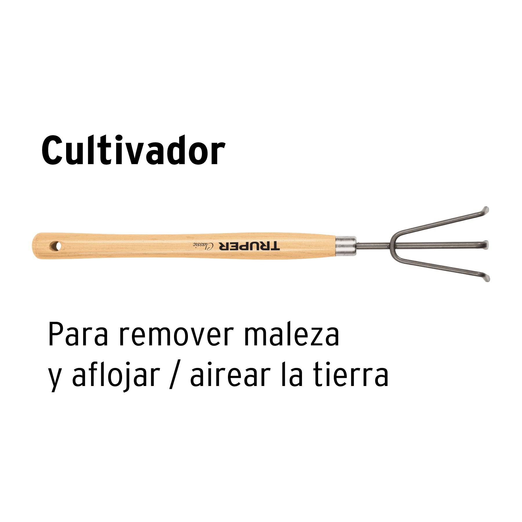 Cultivador para jardín, mango de 12-1/4", TRUPER