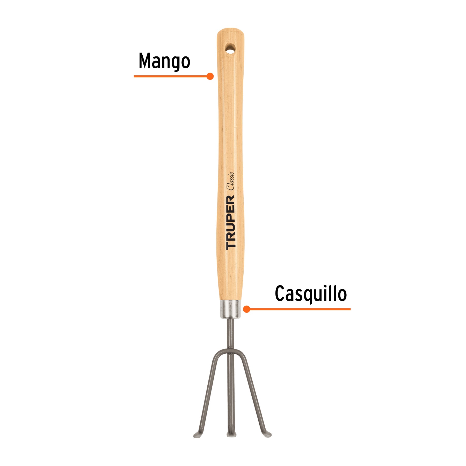 Cultivador para jardín, mango de 12-1/4", TRUPER