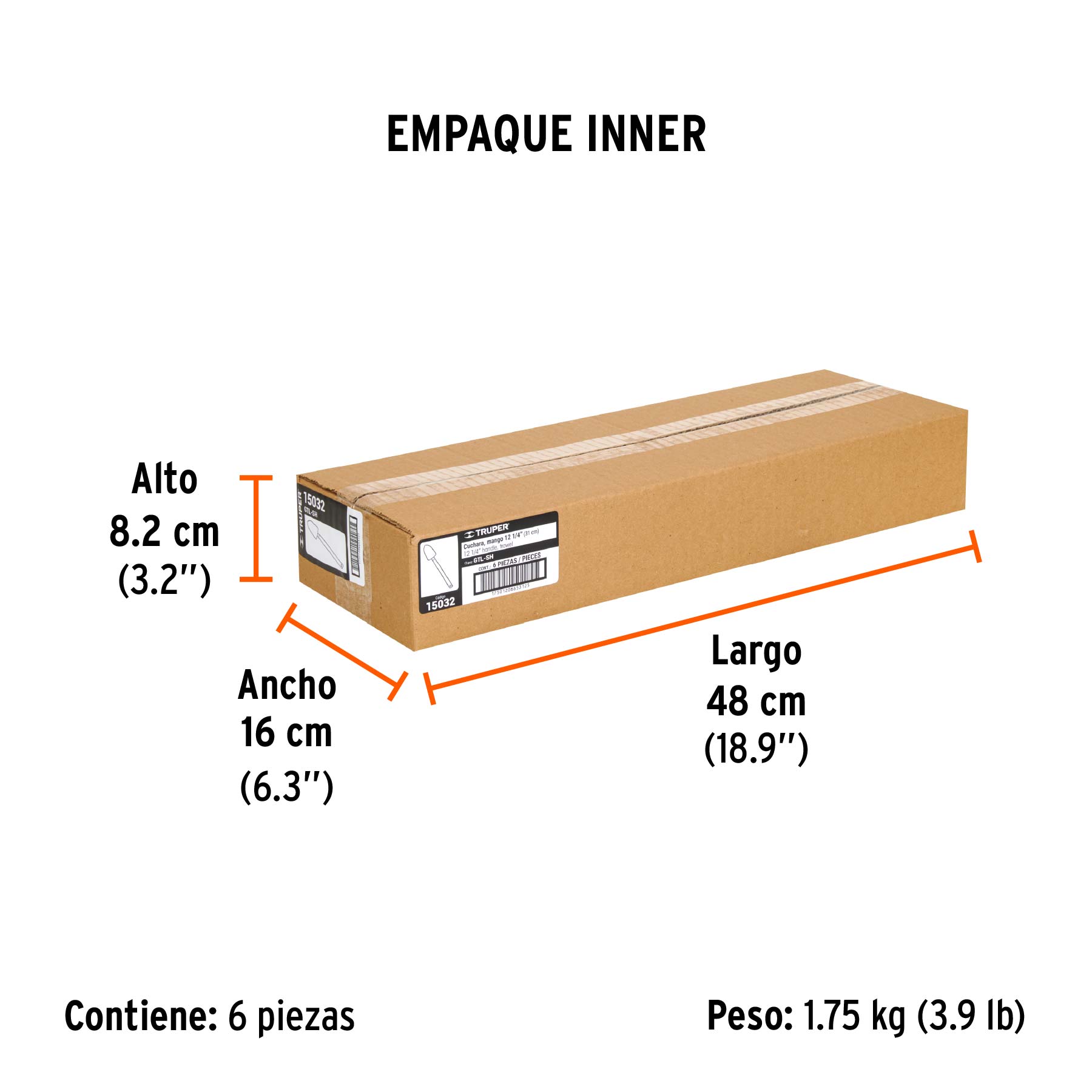 Cuchara para jardín, mango de 12-1/4", TRUPER - Empaque