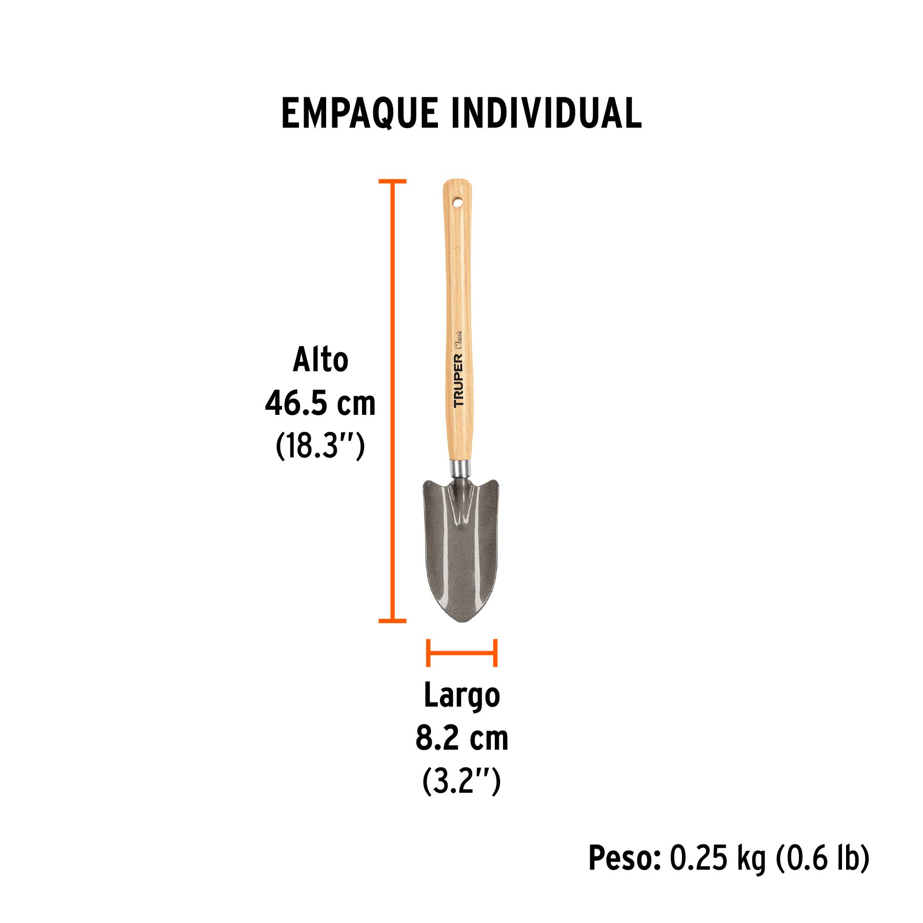 Cuchara para jardín, mango de 12-1/4", TRUPER - Empaque