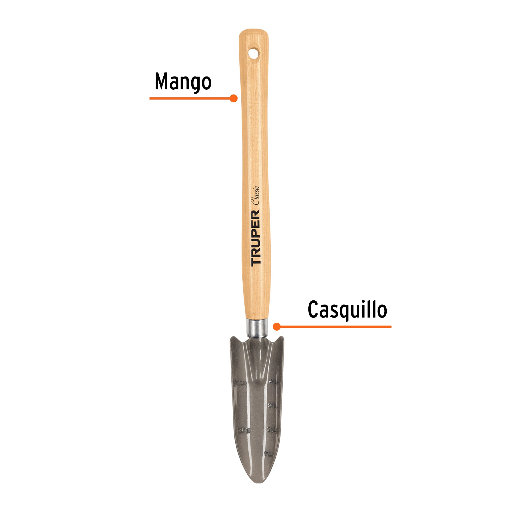 Trasplantador para jardín, mango de 12-1/4", TRUPER