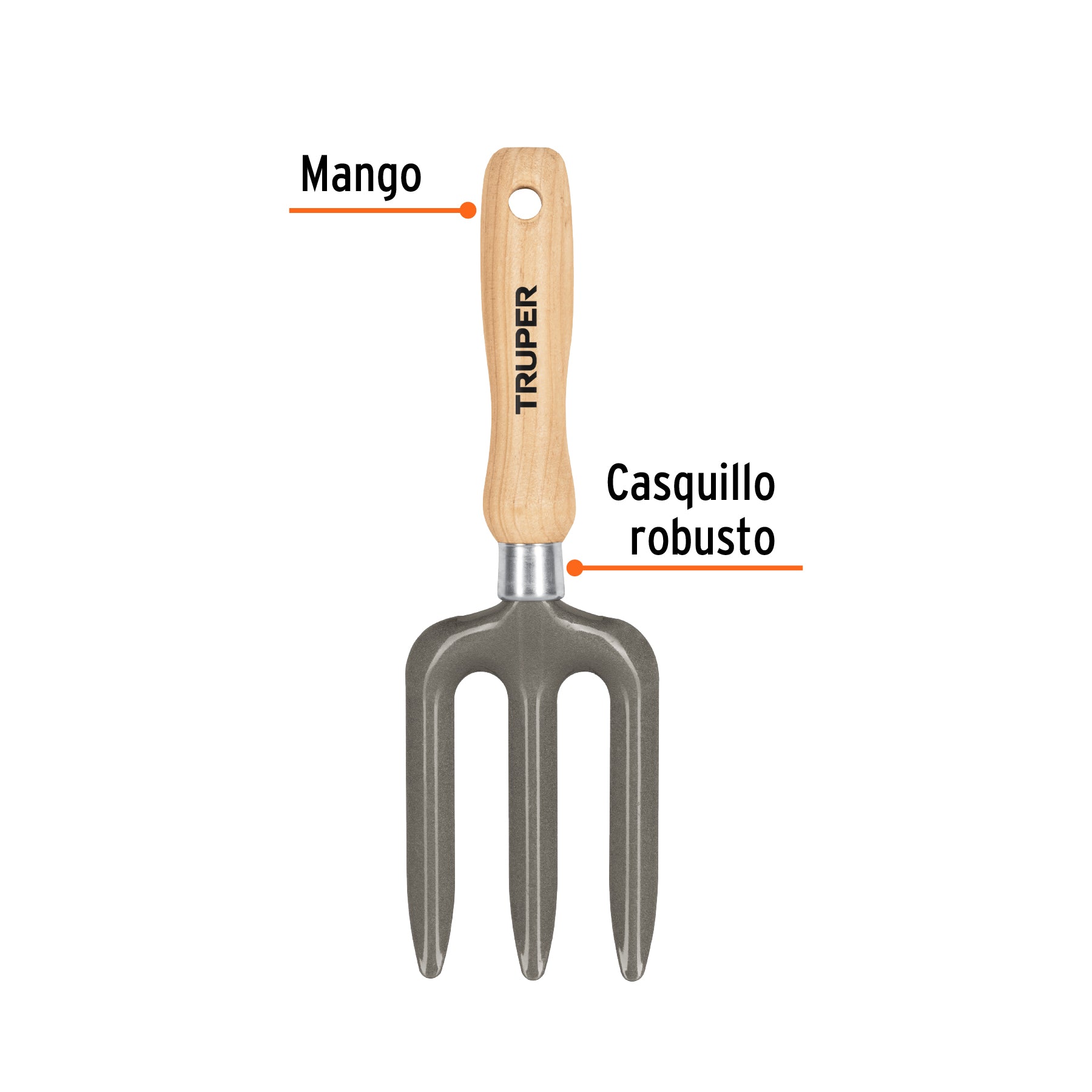 Bieldo para jardín, mango de 6", TRUPER