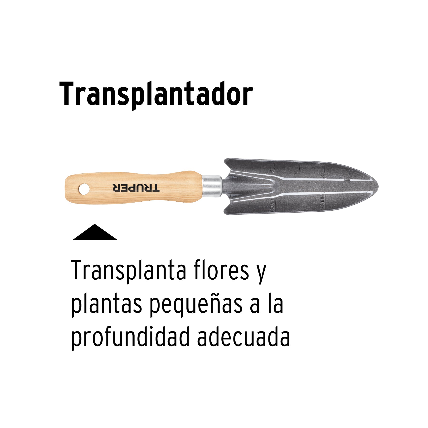 Trasplantador para jardín, mango de 6", TRUPER