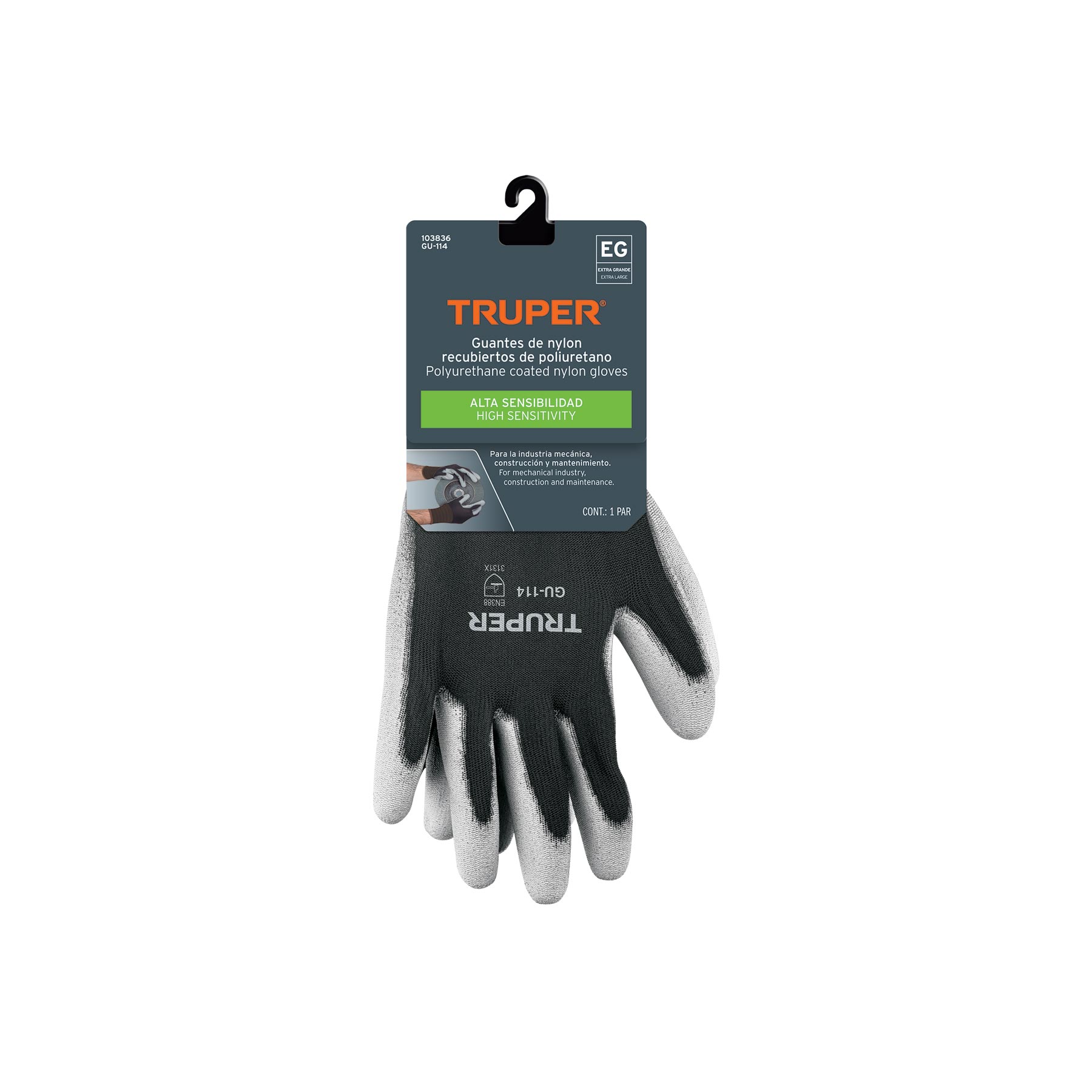 Guantes de nylon recubiertos de poliuretano, XG, TRUPER