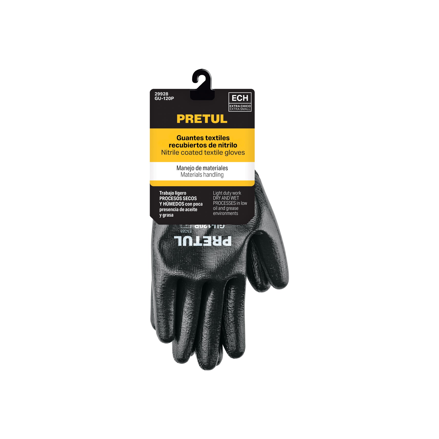 Guantes de nylon recubiertos de nitrilo, XCH, PRETUL