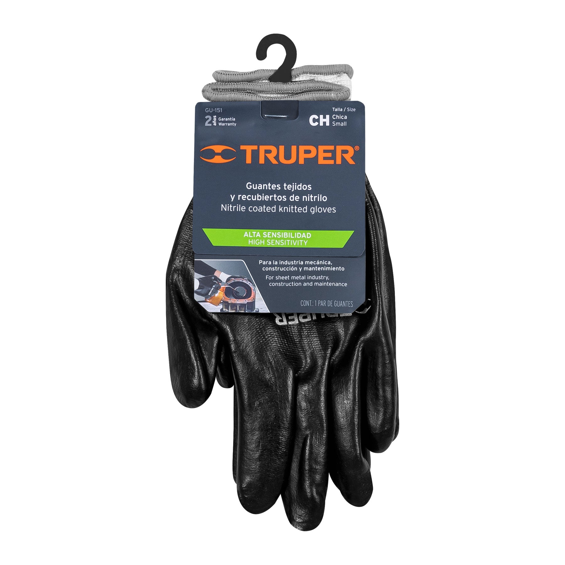 Guantes de poliéster recubiertos de nitrilo, CH, TRUPER