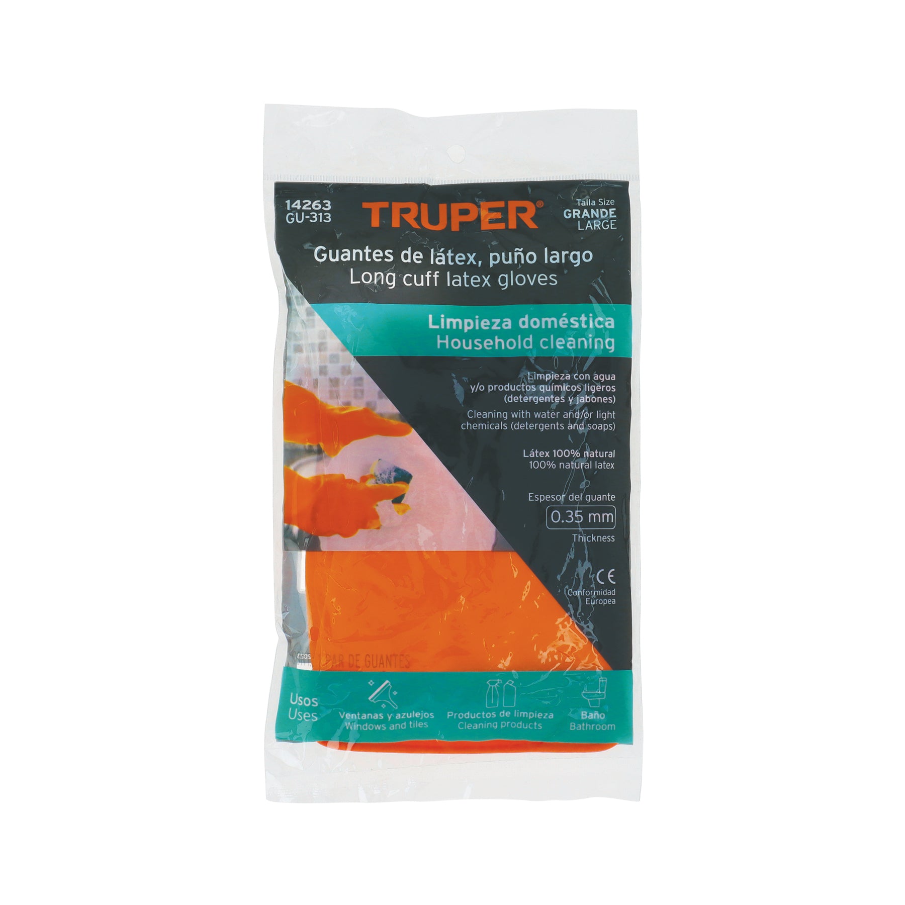 Guantes de látex para limpieza, G, TRUPER