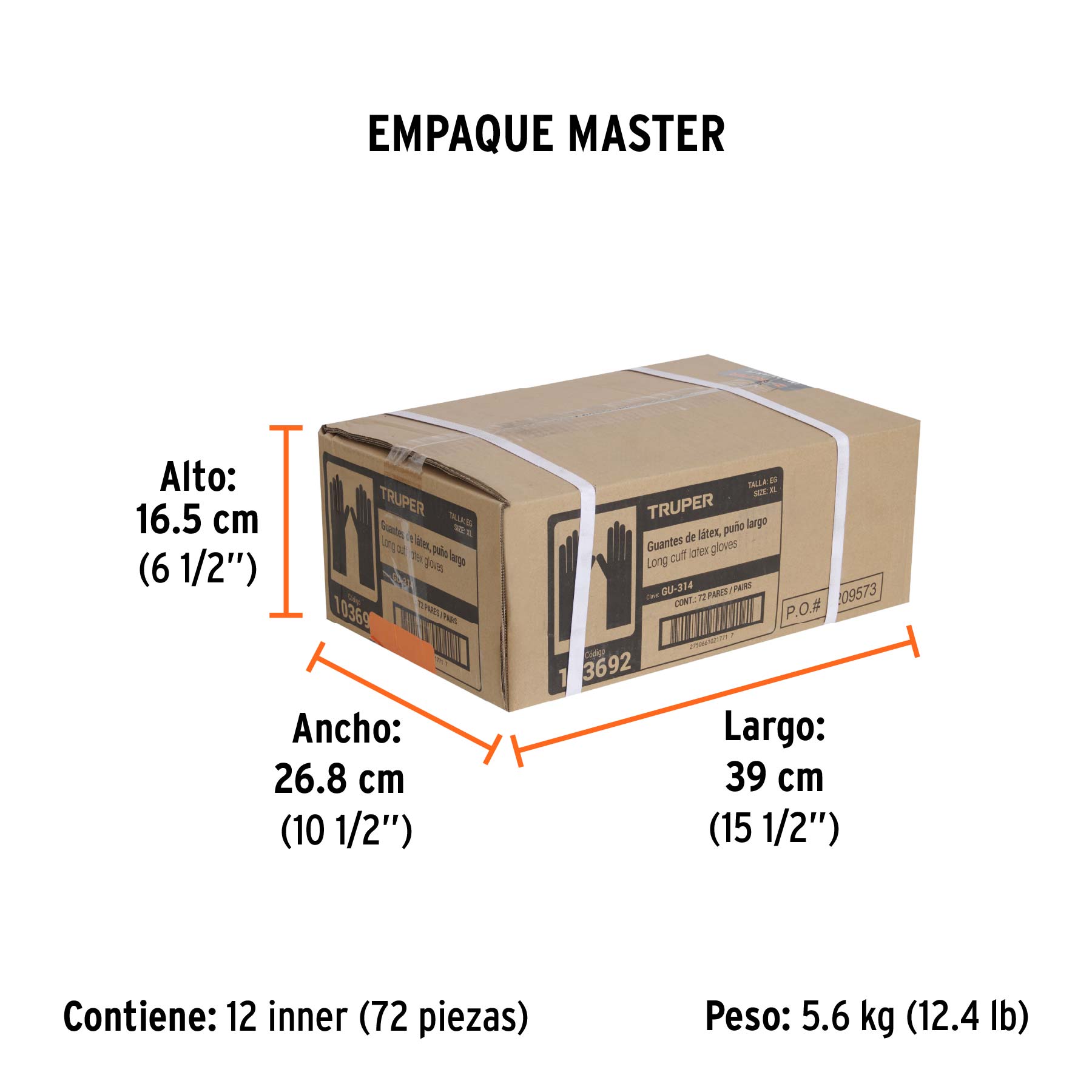 Guantes de látex para limpieza, EG, TRUPER - Empaque